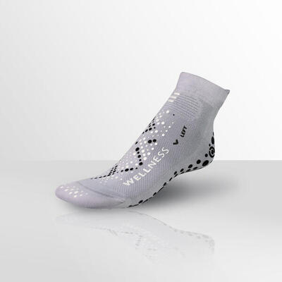 Calze tecniche Yoga Pilates Fitness adulti antiscivolo grigio melange azzurra