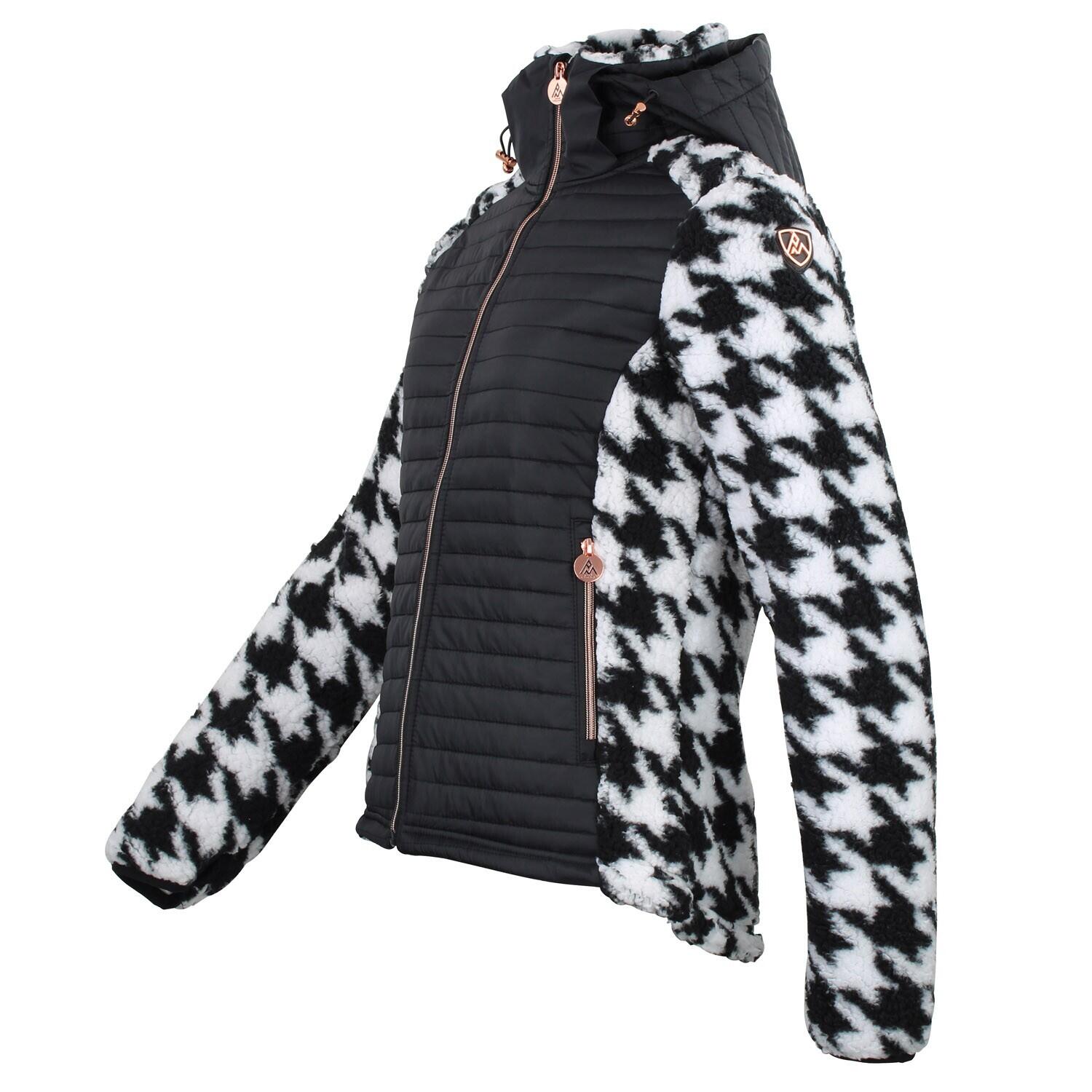Chaqueta con capucha de dos materiales con parche en el pecho y motivo de pata d 3/3