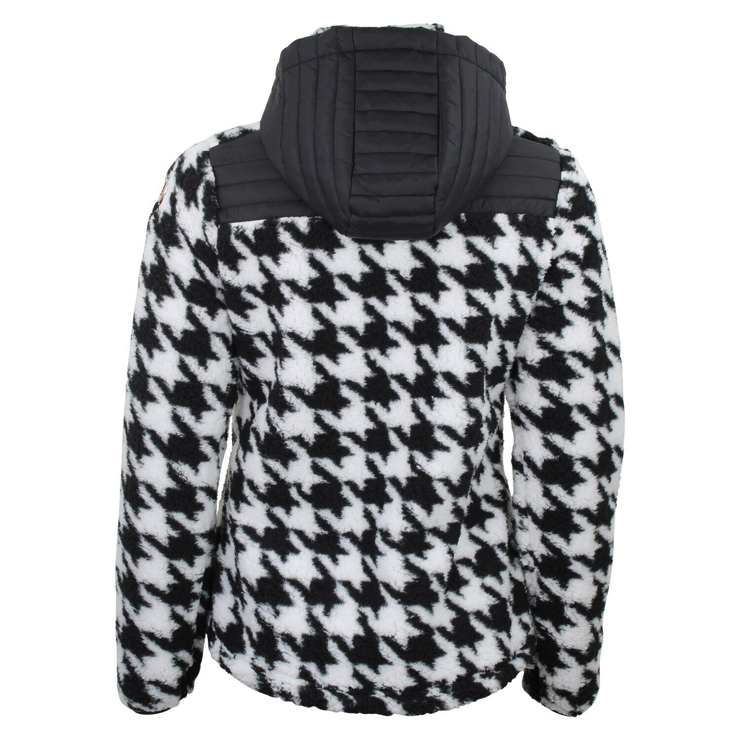 Chaqueta con capucha de dos materiales con parche en el pecho y motivo de pata d 2/3