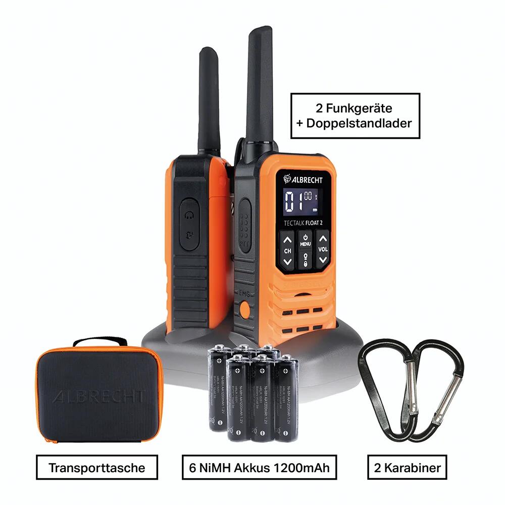 Albrecht TecTalk Float 2 - PMR446 étanche IP67 lot de 2 3/4