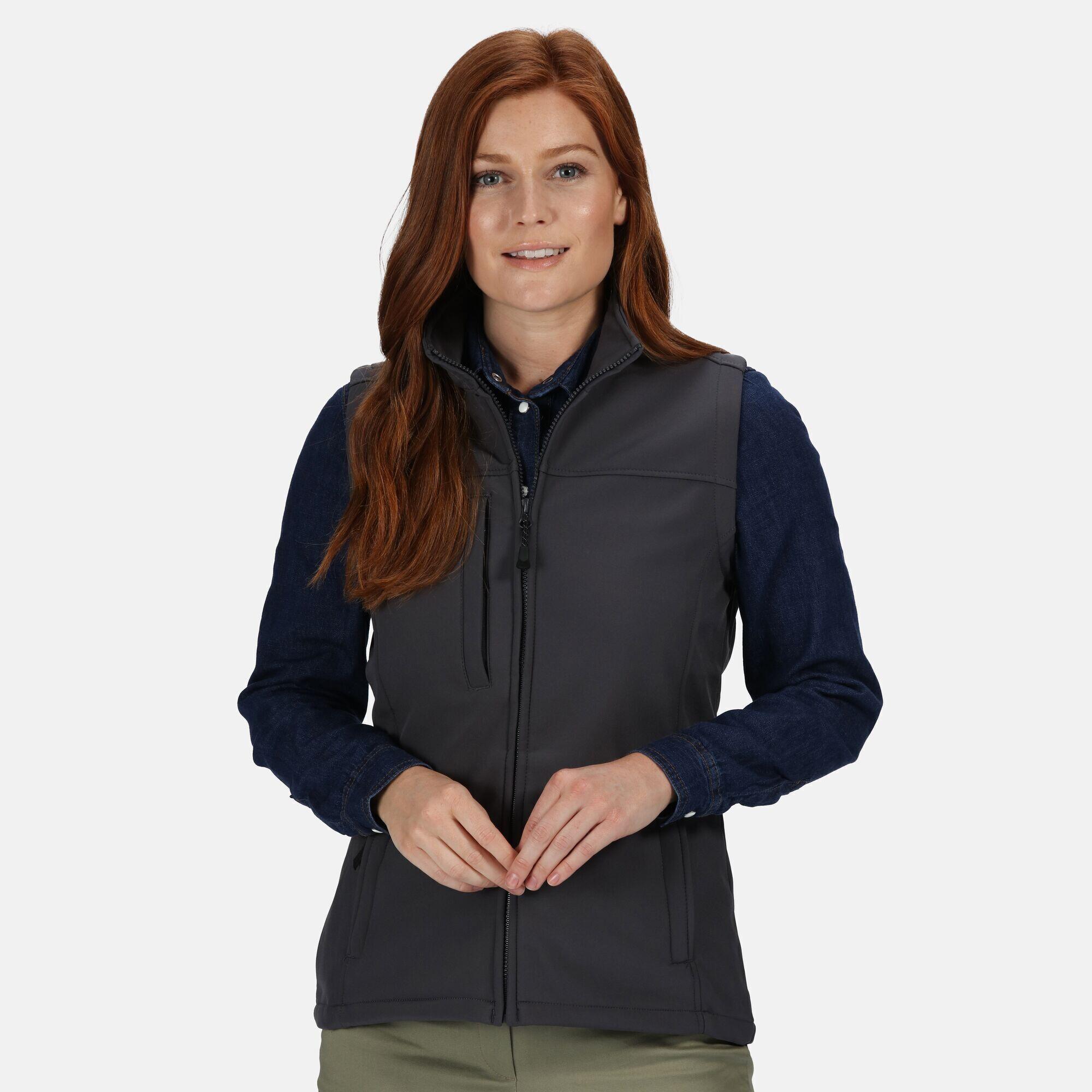 Womens/Ladies Flux Soft Shell Bodywarmer (Seal Grey/Seal Grey) 3/5