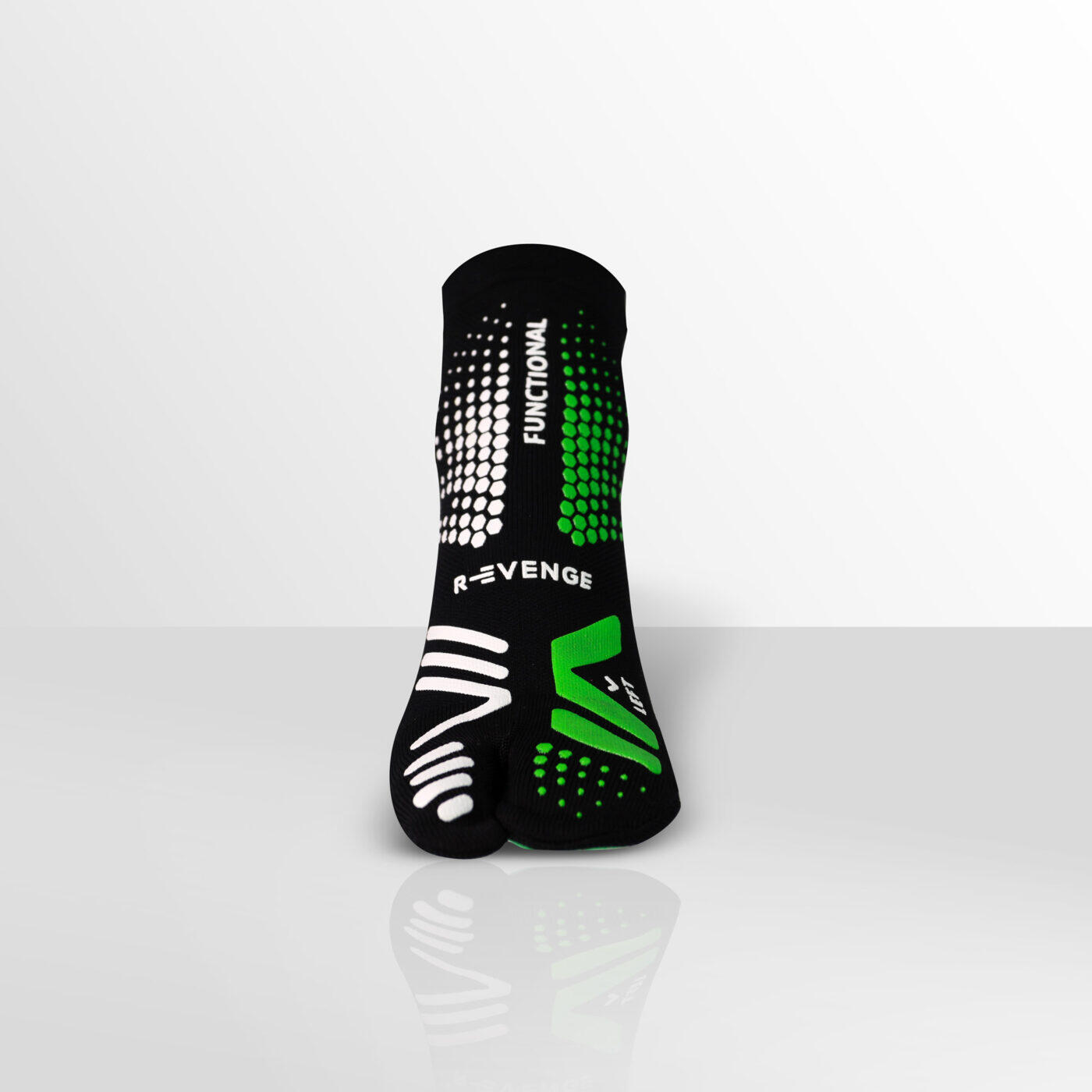 Functional Socken Schwarz/Grün. Ideal für Functional Training und Antigravity. 2/7