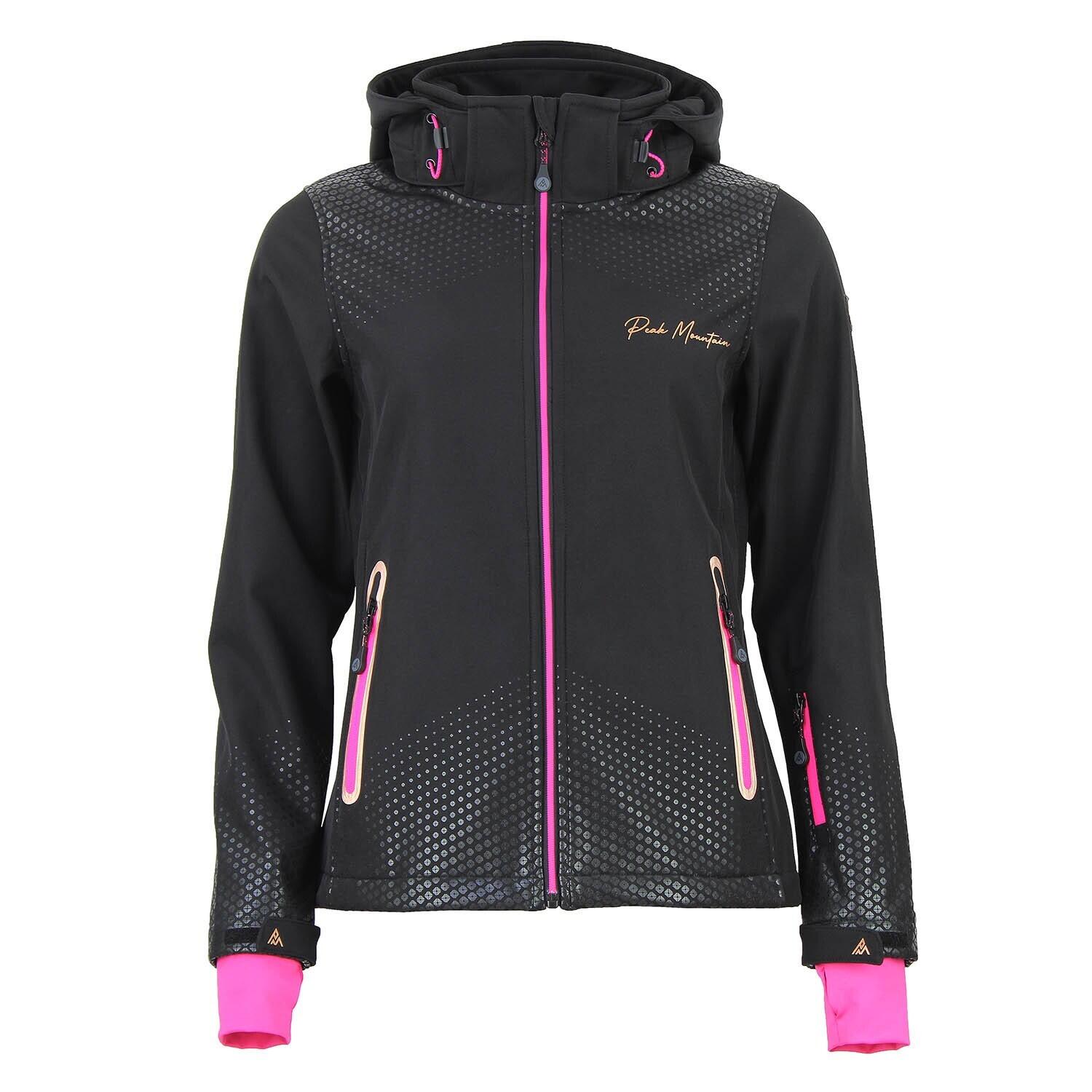 Peak Mountain - Blouson À Capuche Zippé Contrecolle Polaire Femme Peak Mountain Softshell - Blouson - Noir - Decathlon