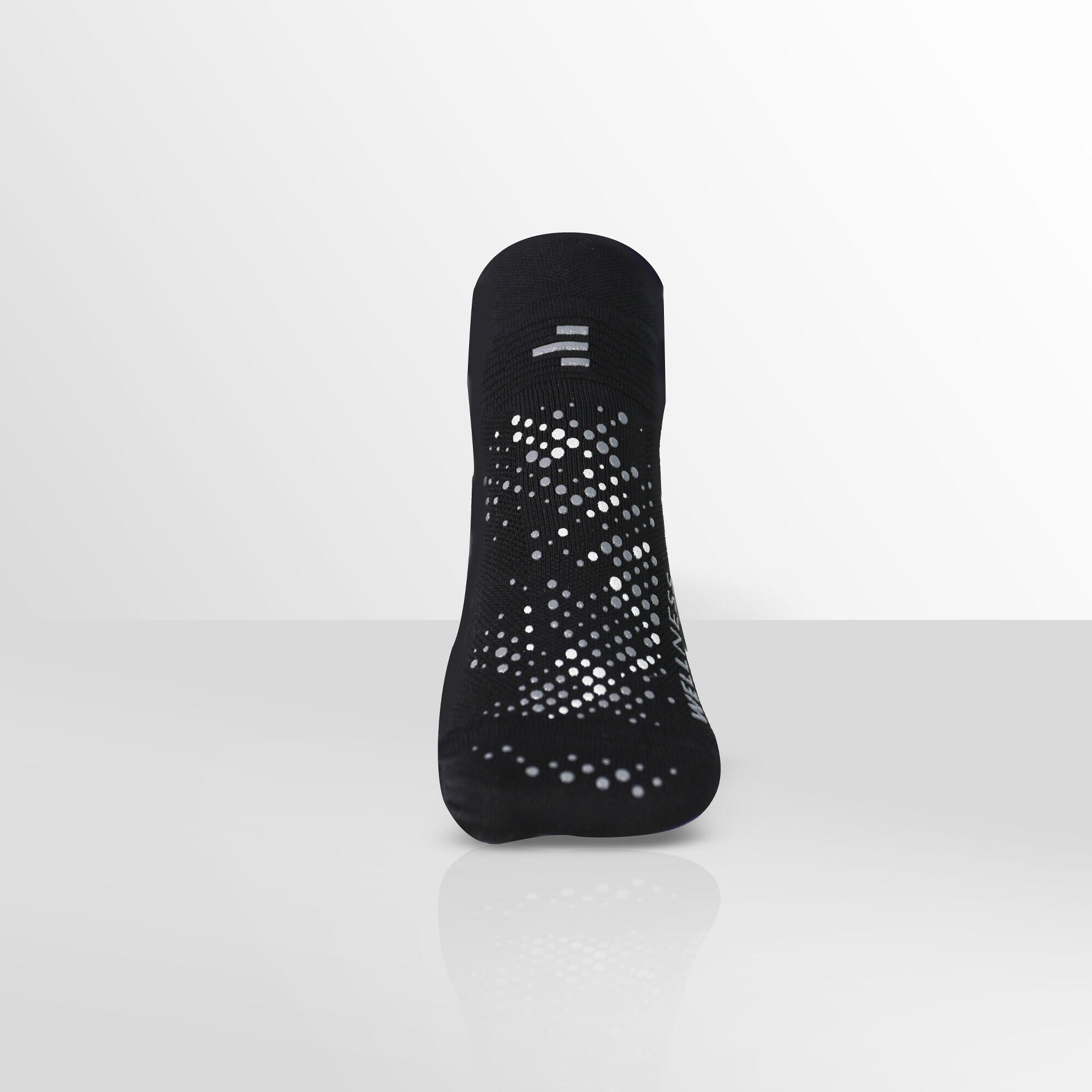Calcetín Wellness Negro/Plata, ideal para todas las actividades en el gimnasio 2/8