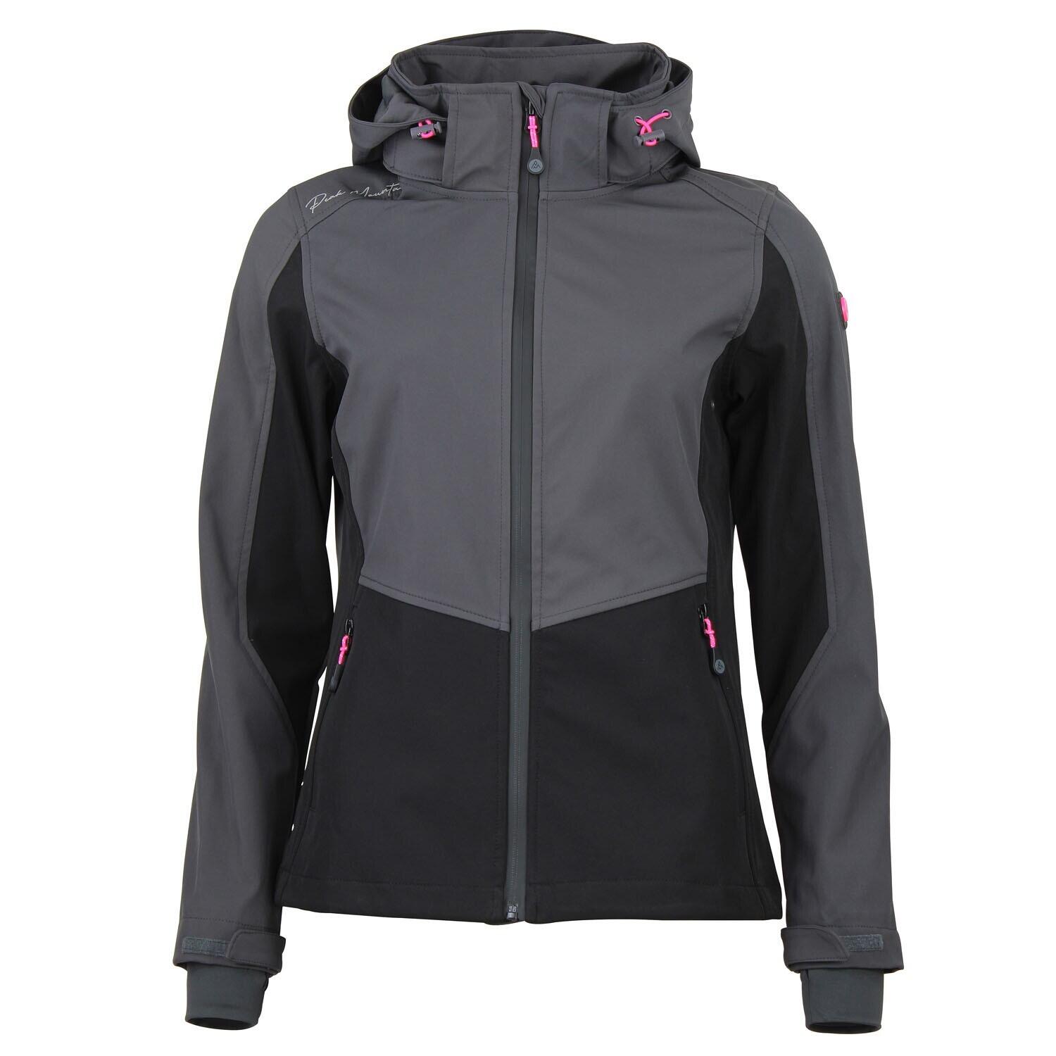 Peak Mountain - Blouson À Capuche Zippé Contrecolle Mesh Femme Peak Mountain Softshell - Blouson - Gris|noir - Decathlon