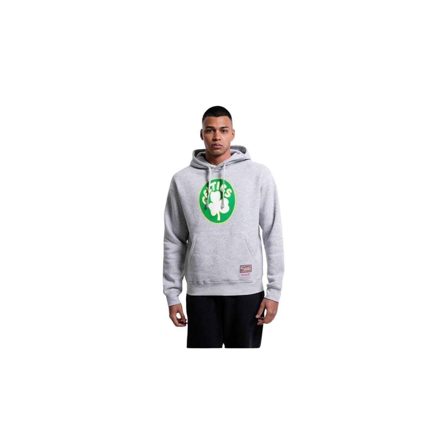 MITCHELL & NESS Felpa con cappuccio con logo della squadra Boston Celtics