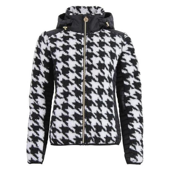 Felpa con cappuccio zip bi-materica con badge al petto donna Peak Mountain