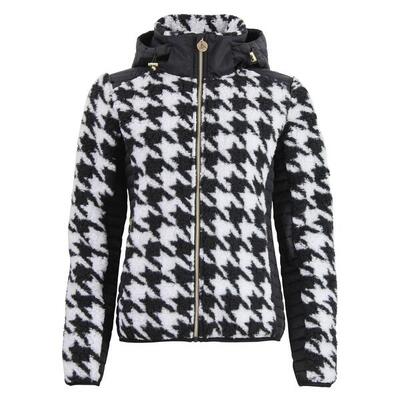 Dames hoodie met rits van twee materialen met borstbadge peak mountain