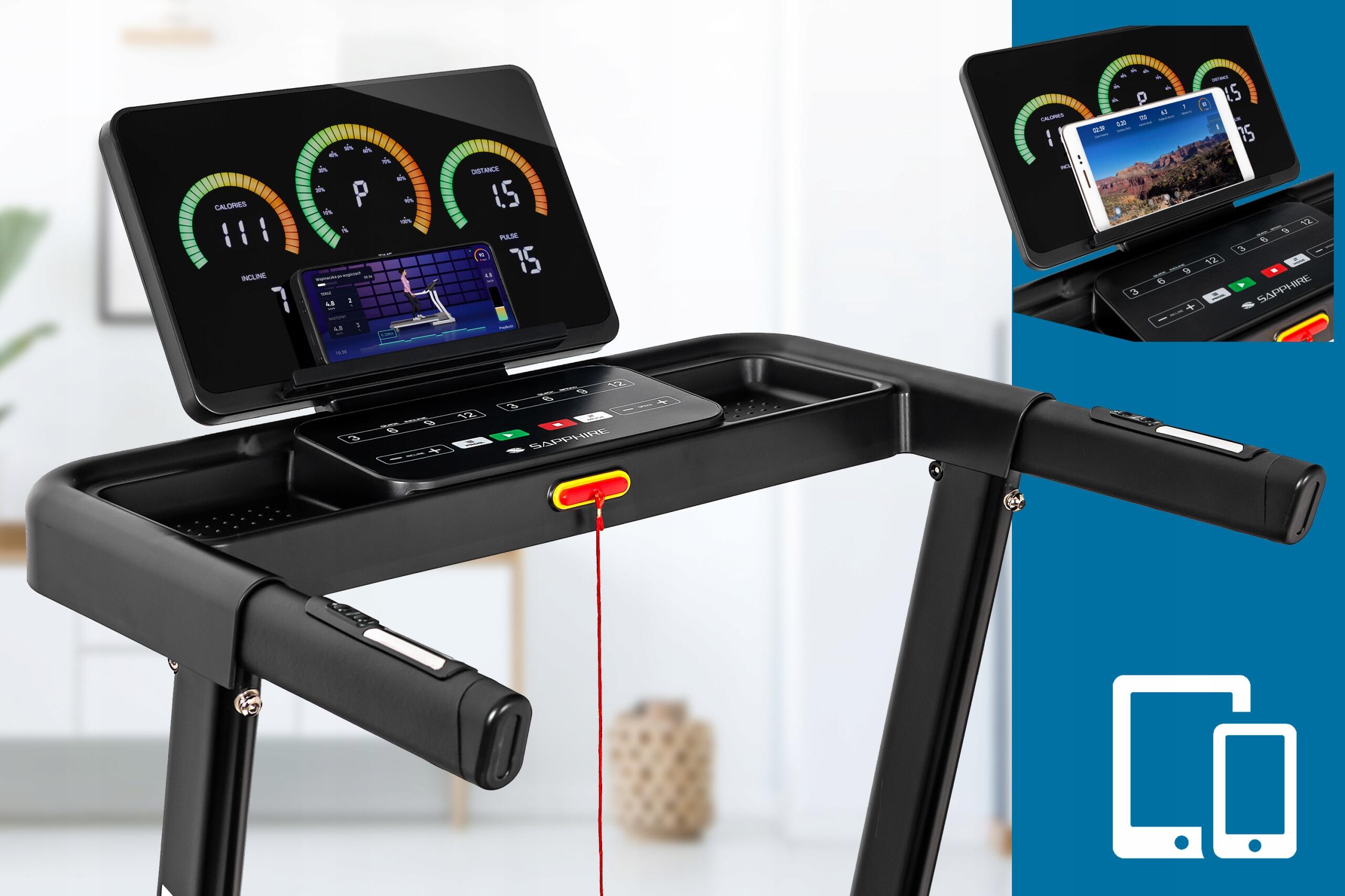 Bieżnia elektryczna Sapphire SG-2000T Trivor Bluetooth Aplikacje 4/7
