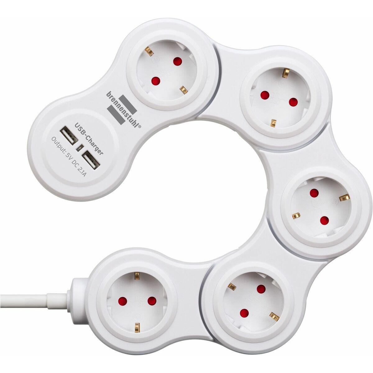 Multiprise 5 Prises avec Interrupteur BRENNENSTUHL Vario-Power 3600 W 4/5