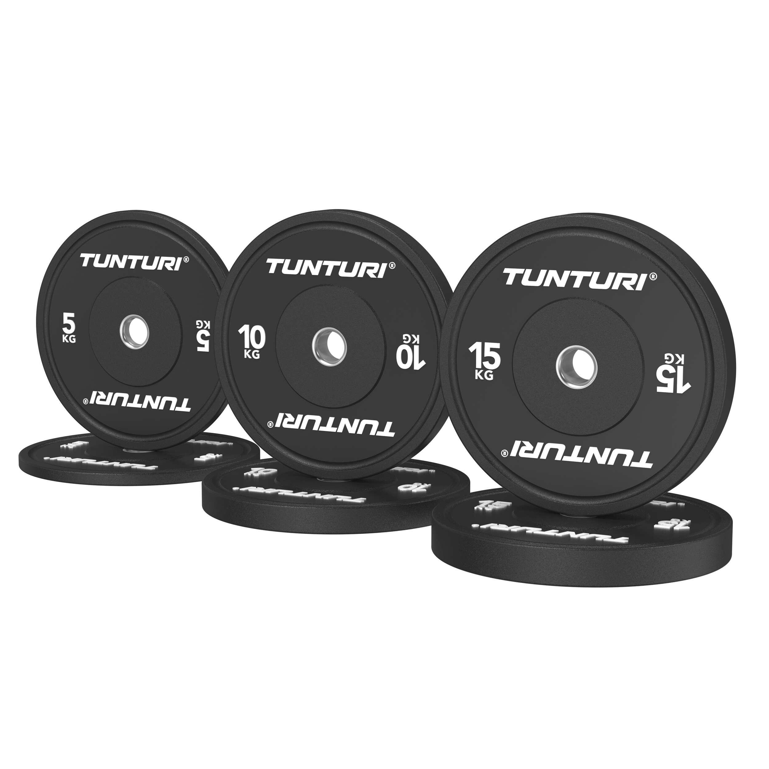 Tunturi Platinum bumperplates - Haltergewichten - Halterschijven - Set 60kg 1/7
