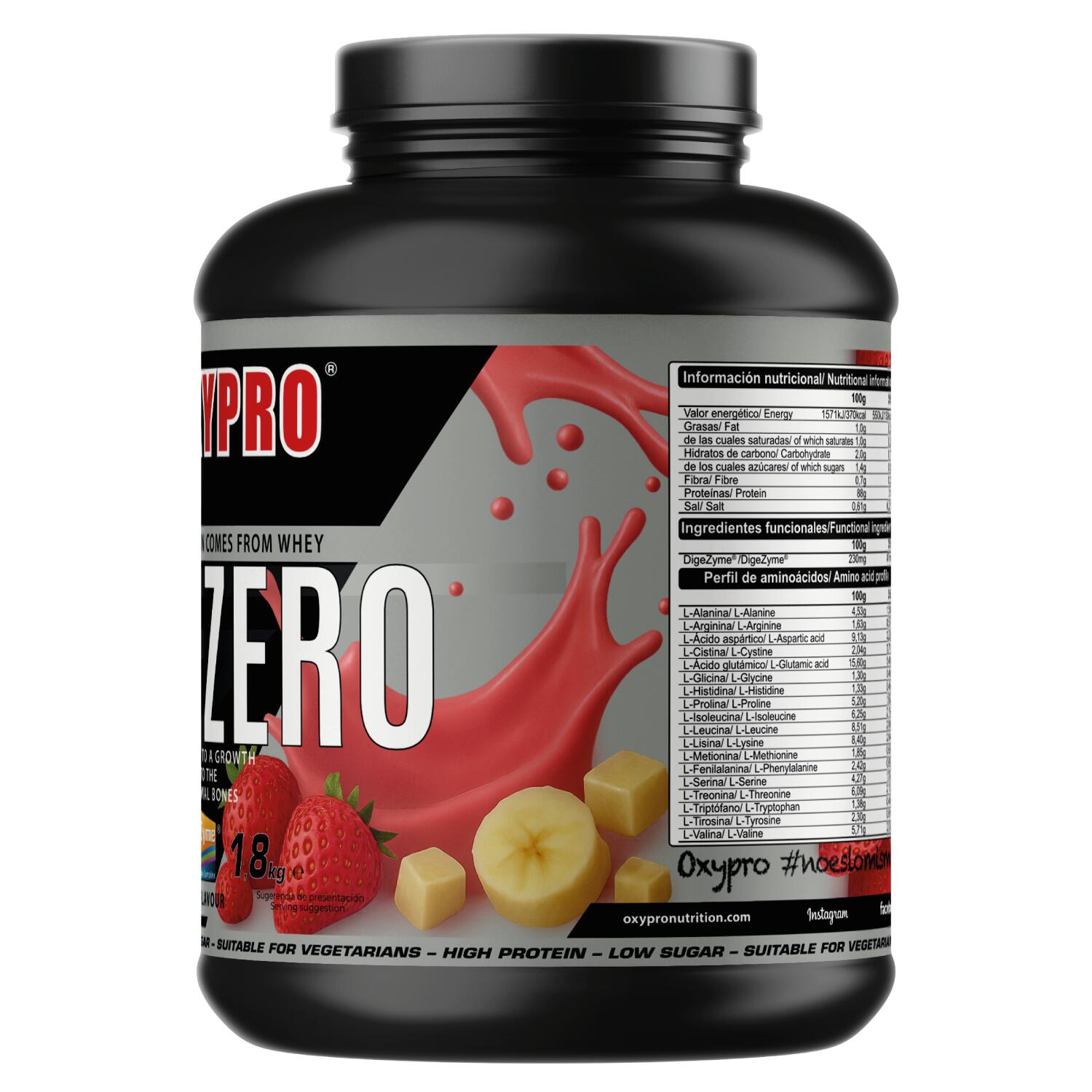 OXYPRO NUTRITION - ISOZERO – PLATINUM SERIES (ISOLAC®) -1,8kg Fresa & Banana 2/3