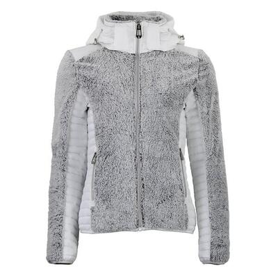 Dames gebreide hoodie met rits in twee materialen peak mountain