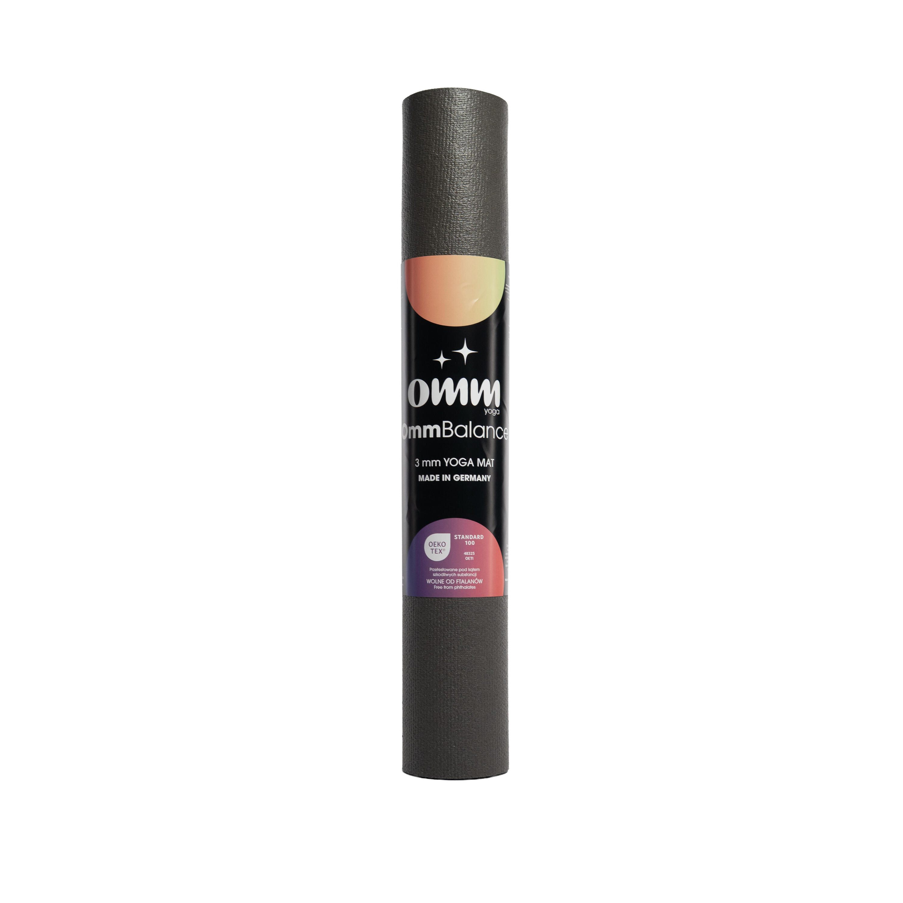 Tappetino antiscivolo per esercizi OMM YOGA grigio 3 mm Yoga Fitness 4/4