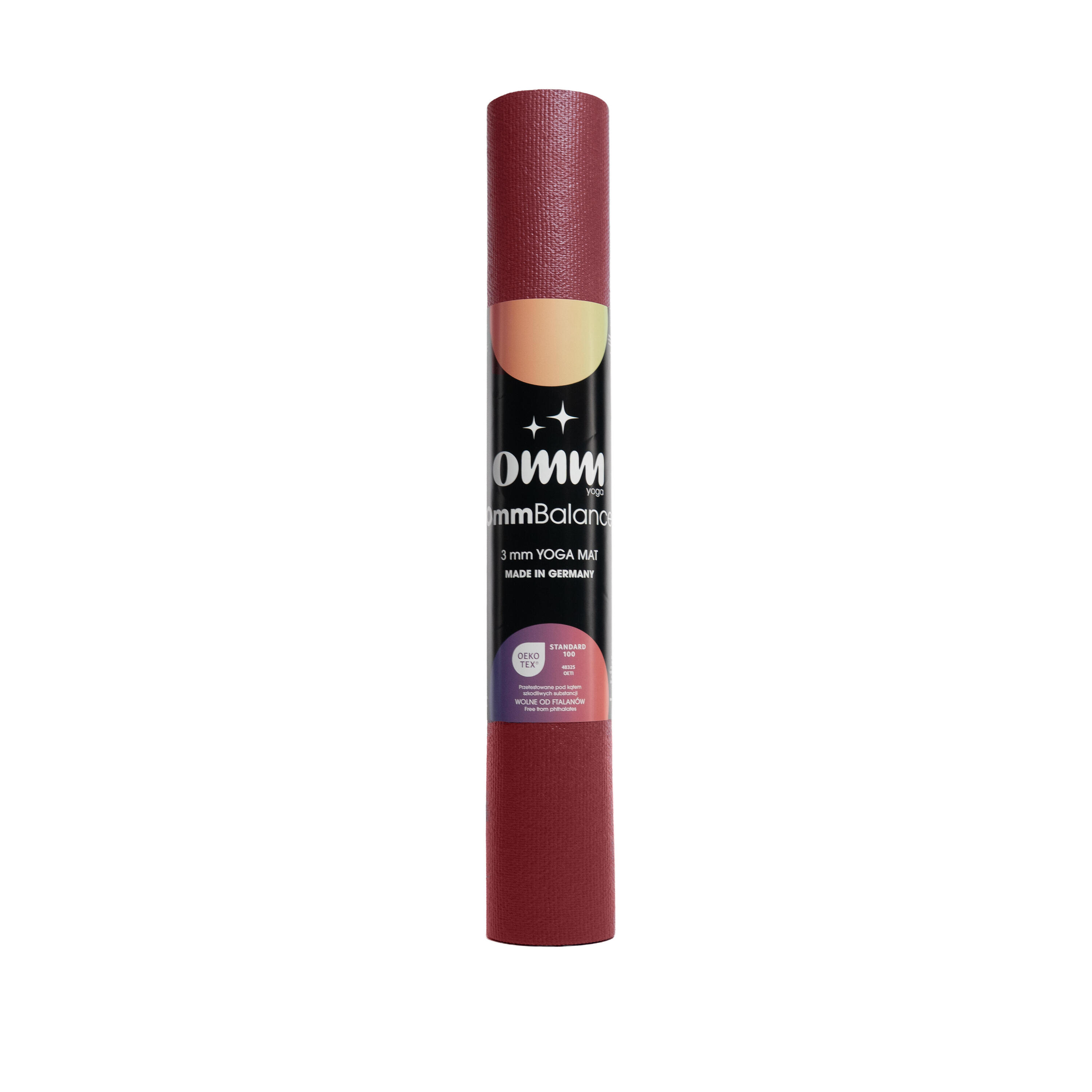 Tappetino antiscivolo per esercizi OMM YOGA rosso 3 mm Yoga Fitness 4/4