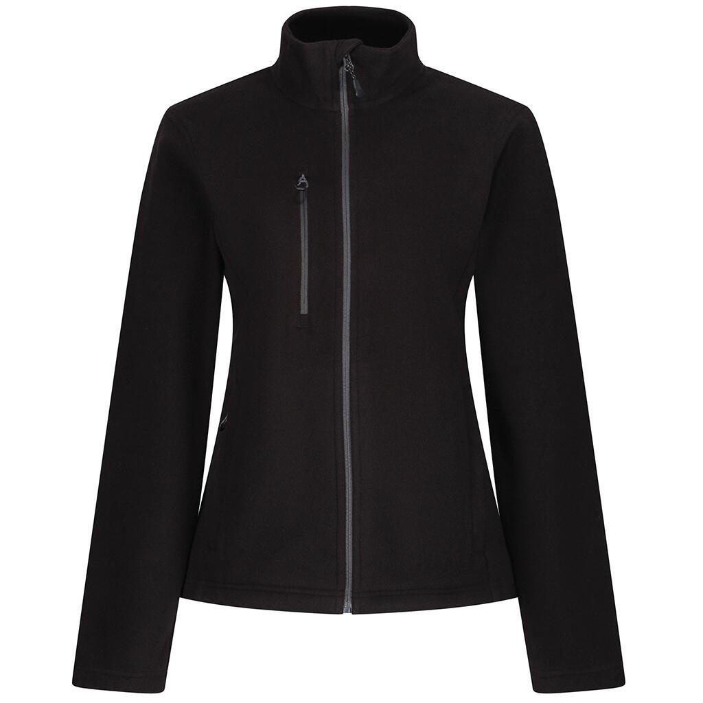 Womens/Ladies Honestly Made Recycled Fleece Jacket (Black) 1/4