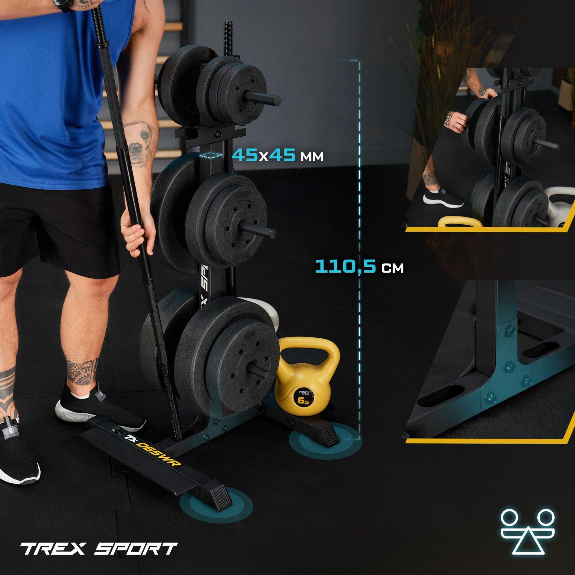 Rack d'haltères et disques Trex Sport TX-065WR 3 niveaux 360 kg 3/7
