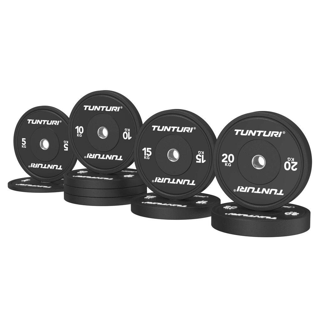 Platinum Bumper Plates - Barbell Weights - Weight Plates - 90kg Set - Black