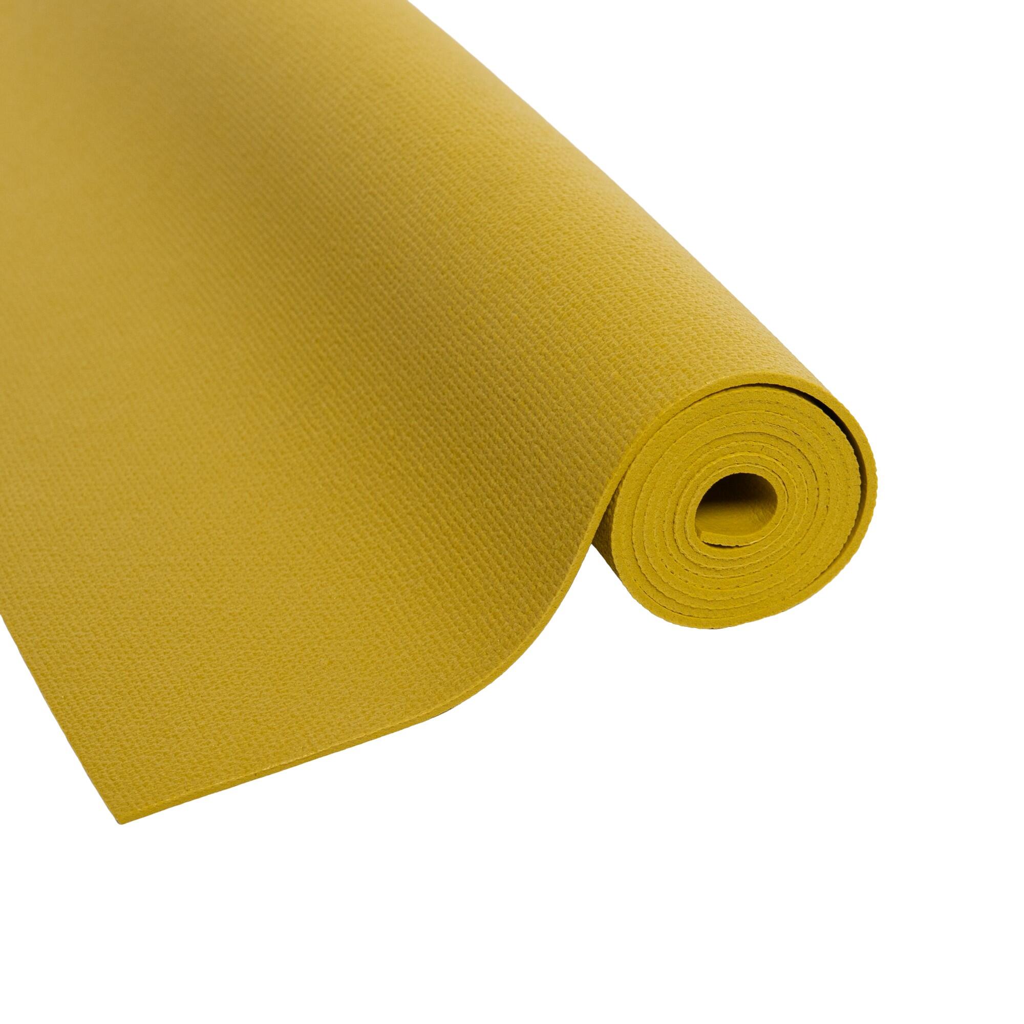 Esterilla antideslizante para ejercicios OMM YOGA, color amarillo, 4,5 mm 3/4