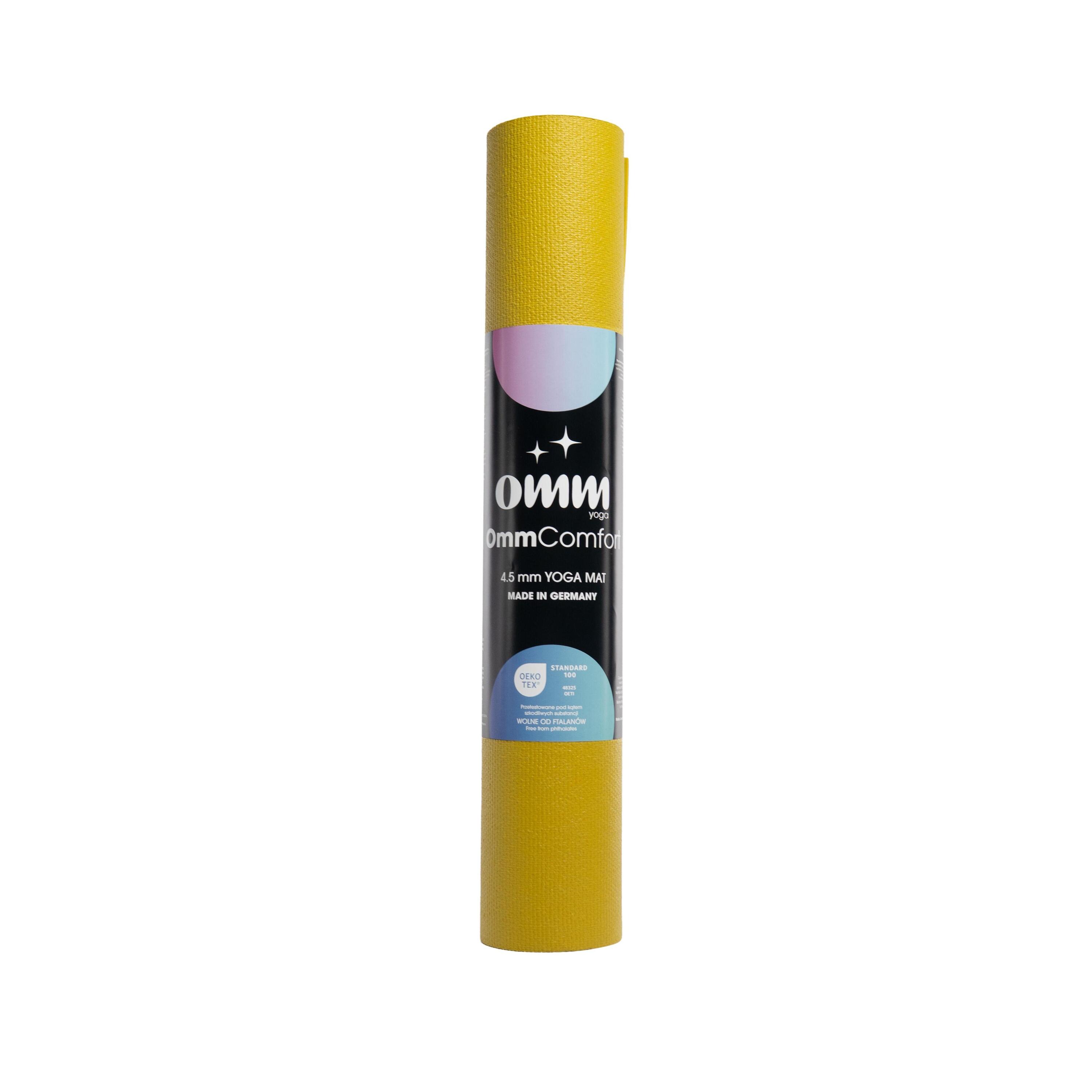 Esterilla antideslizante para ejercicios OMM YOGA, color amarillo, 4,5 mm 4/4