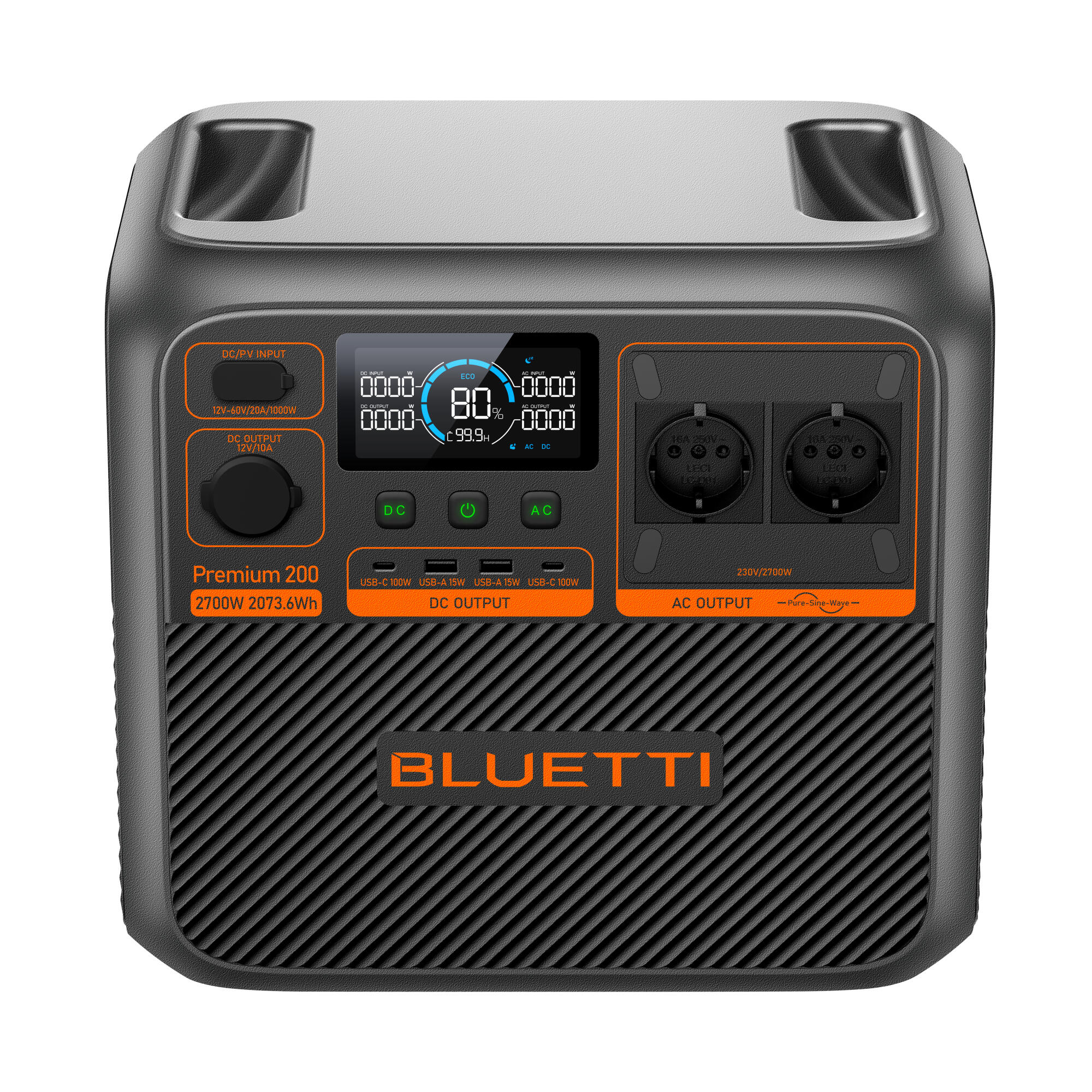Powerstation BLUETTI Premium 200 V2 (AC270P), Batterij 2073,6 Wh 2/8