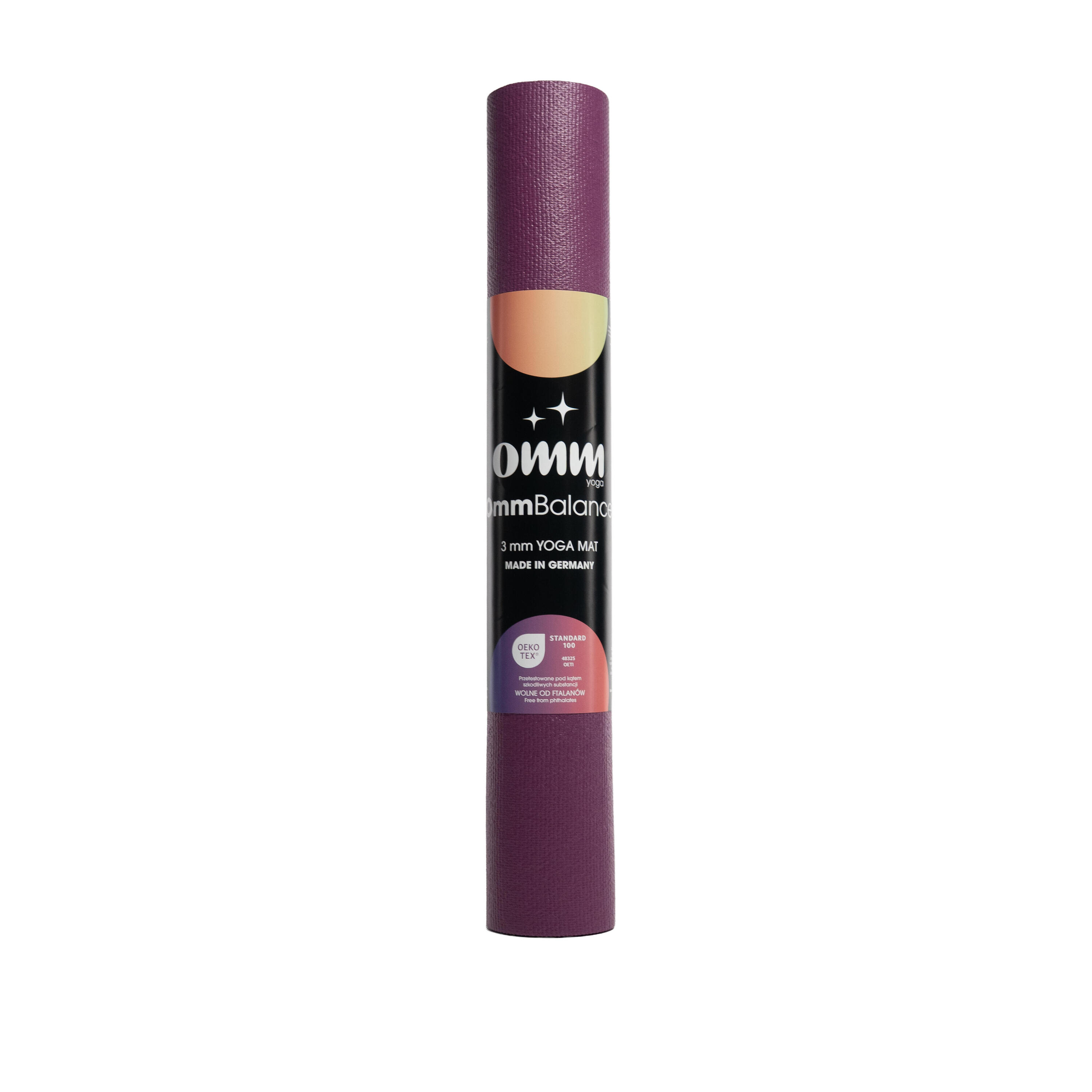 Tappetino antiscivolo OMM YOGA viola 3 mm Yoga Fitness 4/4
