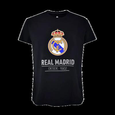 Het favoriete zwarte t-shirt van de real madrid-fans