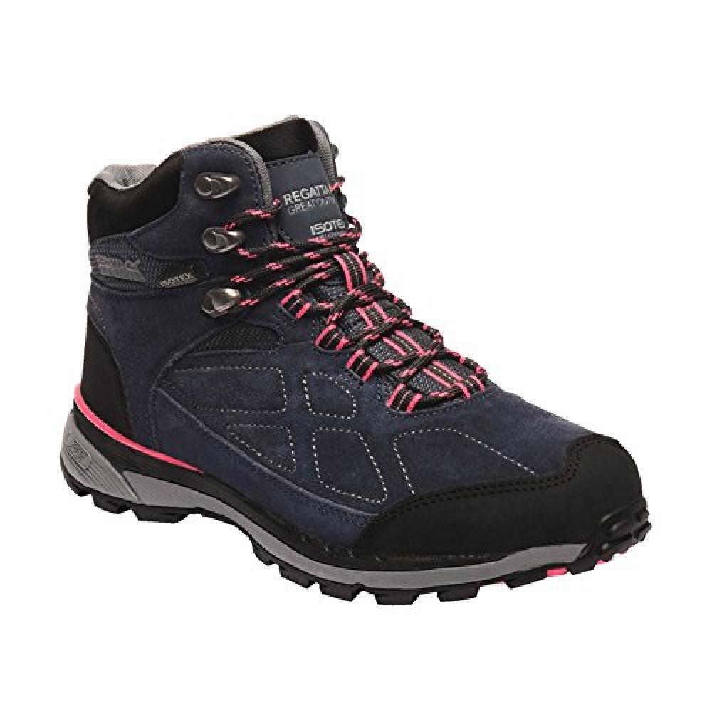 Womens/Ladies Samaris Suede Walking Boots (Navy/Duchess Pink) 1/4