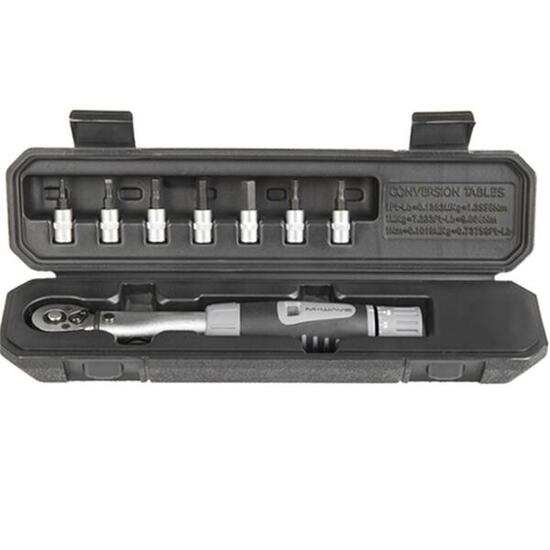 Messingschlager Drehmomentschlüssel 4-24 Nm, M-WAVE, mit Bits, im Hardcase