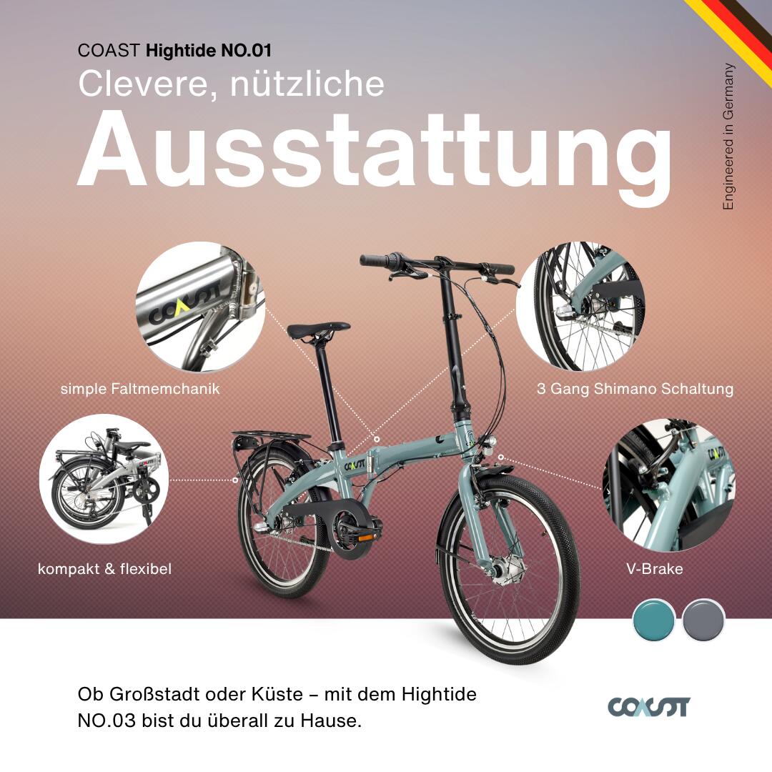 COAST Bicicleta dobrável HIGHTIDE NO. 01 3S - Anthracite 3/7