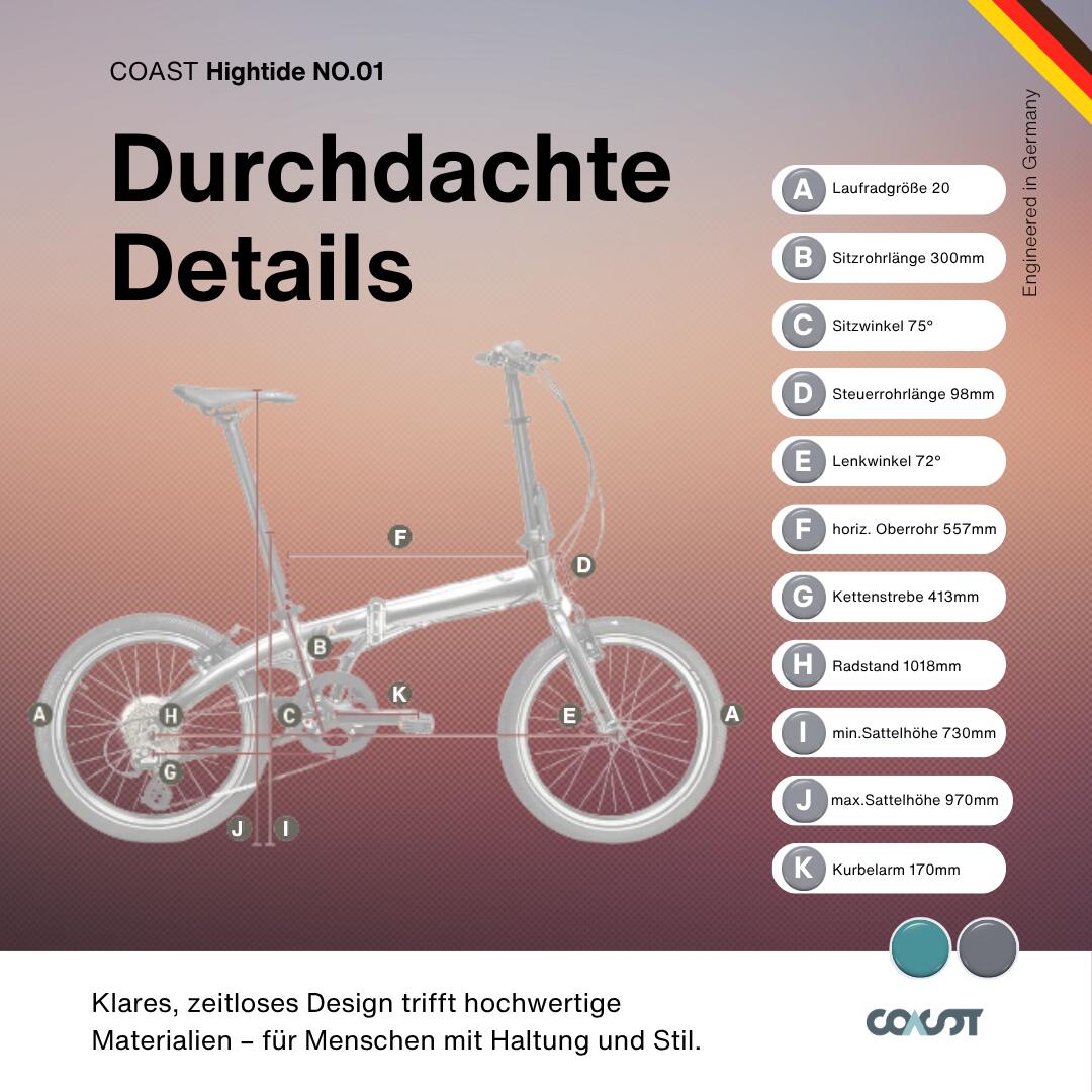 COAST Bicicleta dobrável HIGHTIDE NO. 01 3S - Anthracite 4/7