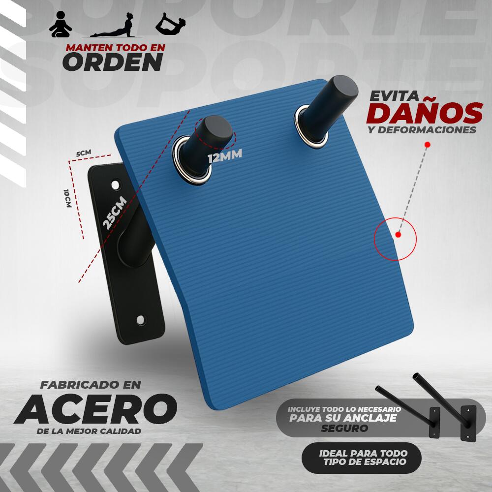 Suporte de parede para tapetes de ioga e fitness 4/4