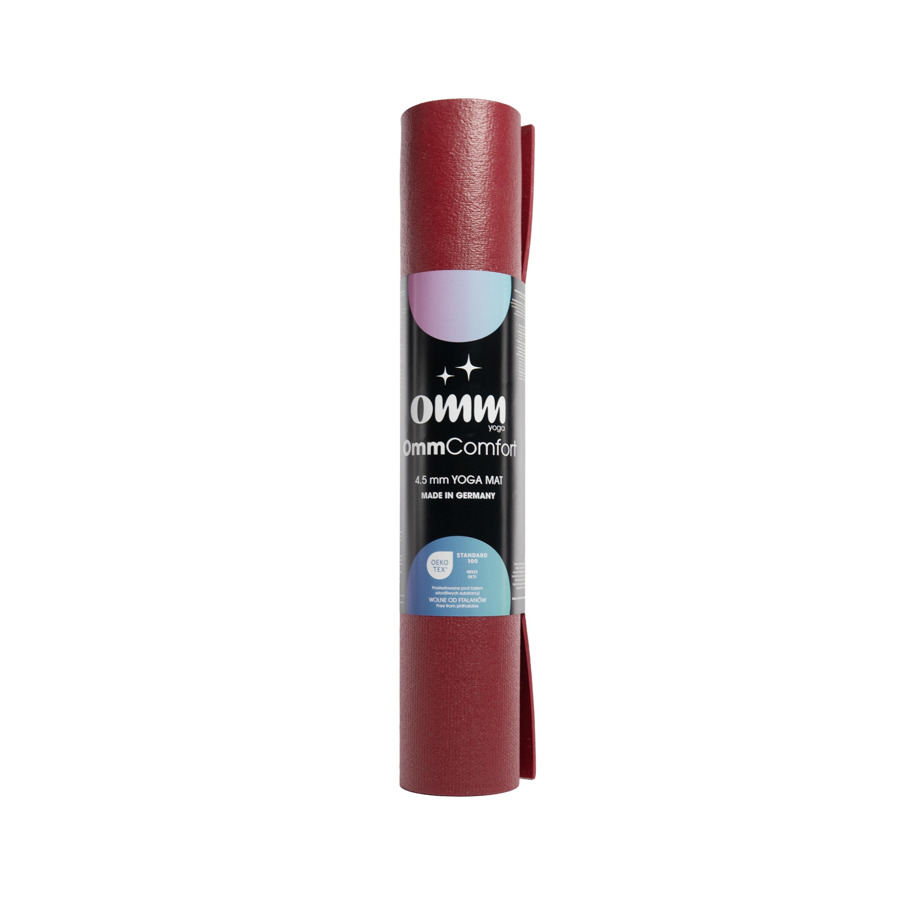 Tappetino antiscivolo per esercizi OMM YOGA rosso 4,5 mm Yoga Fitness 4/4