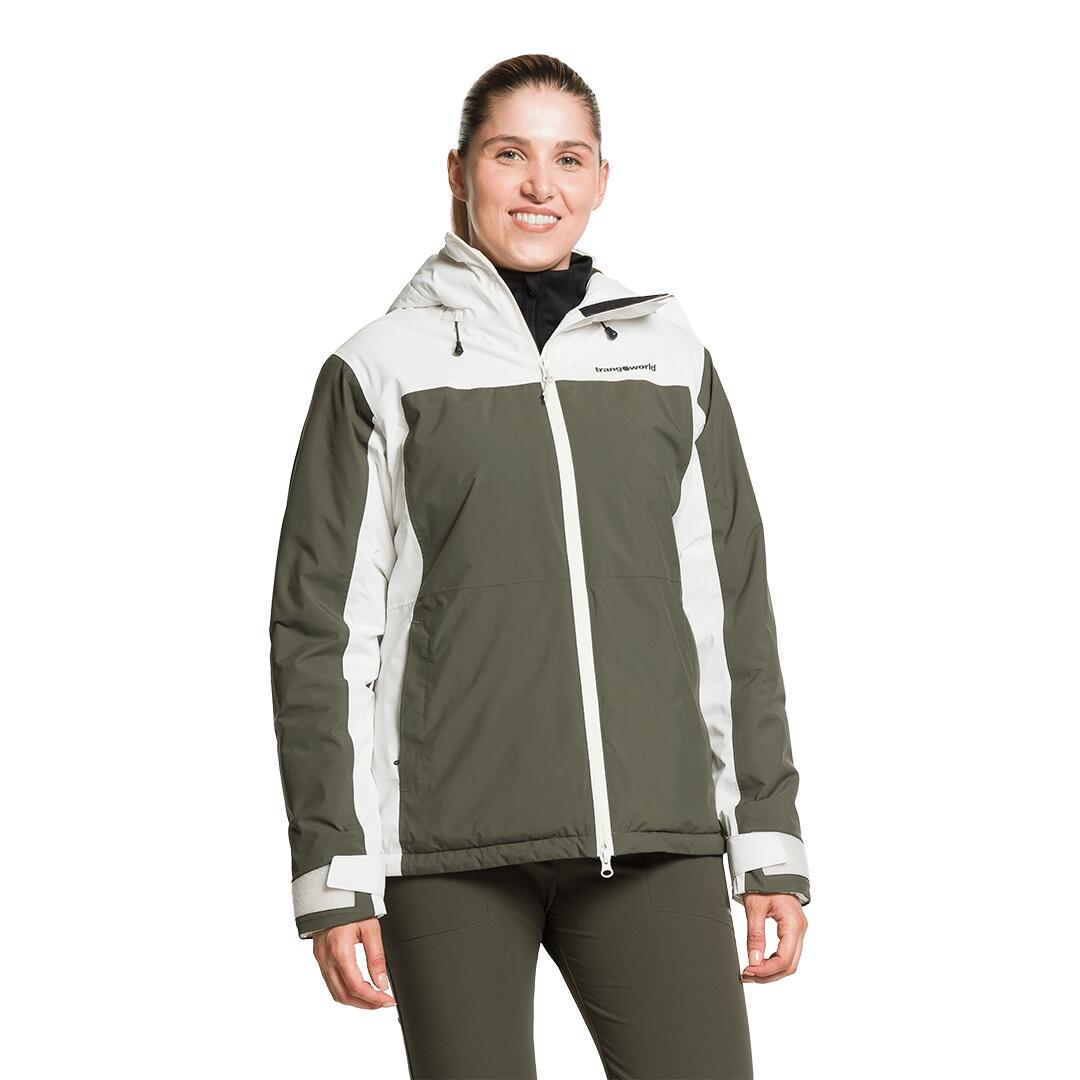 Chaqueta para Mujer Trangoworld Gawler termic Blanco/Verde Impermeable 4/7