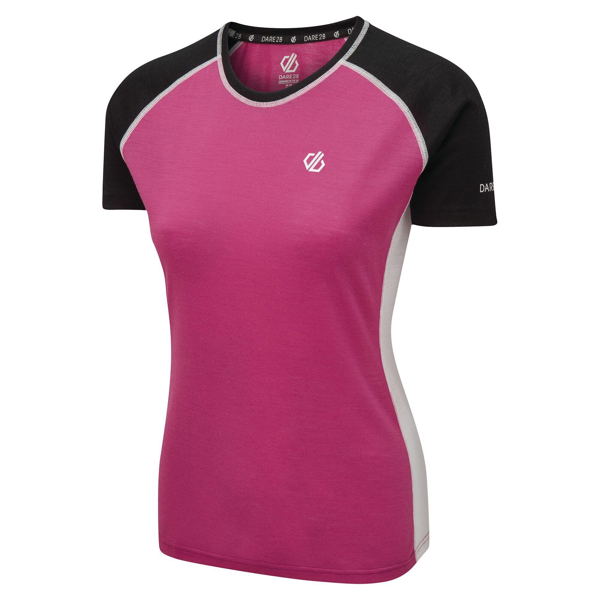 Womens/Ladies Fixate TShirt (Active Pink/Black) 3/4