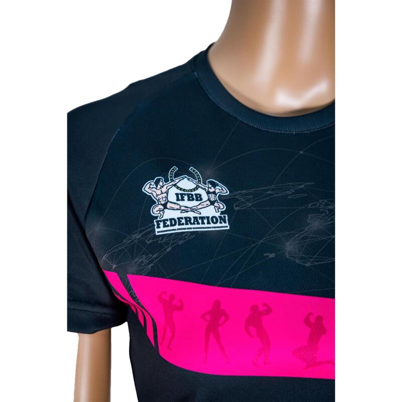 Tricou poliester feminin- International Fitness and Body Building Federation