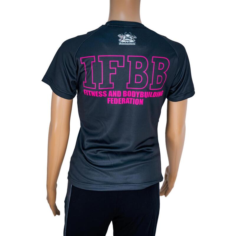 Tricou poliester feminin- International Fitness and Body Building Federation