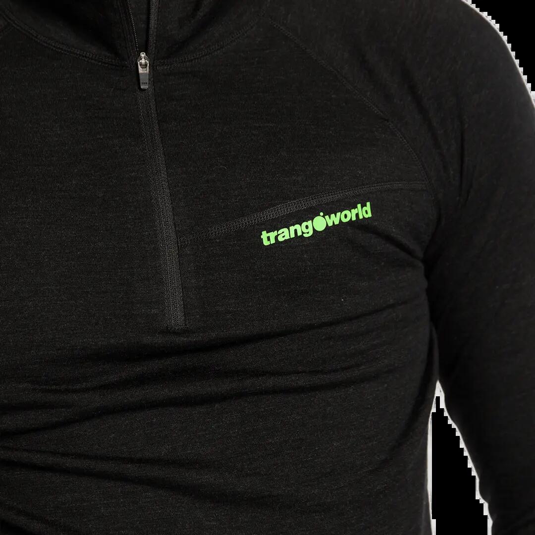 Camiseta térmica manga larga para Hombre Trangoworld Trx2 wool evo Negro 3/4