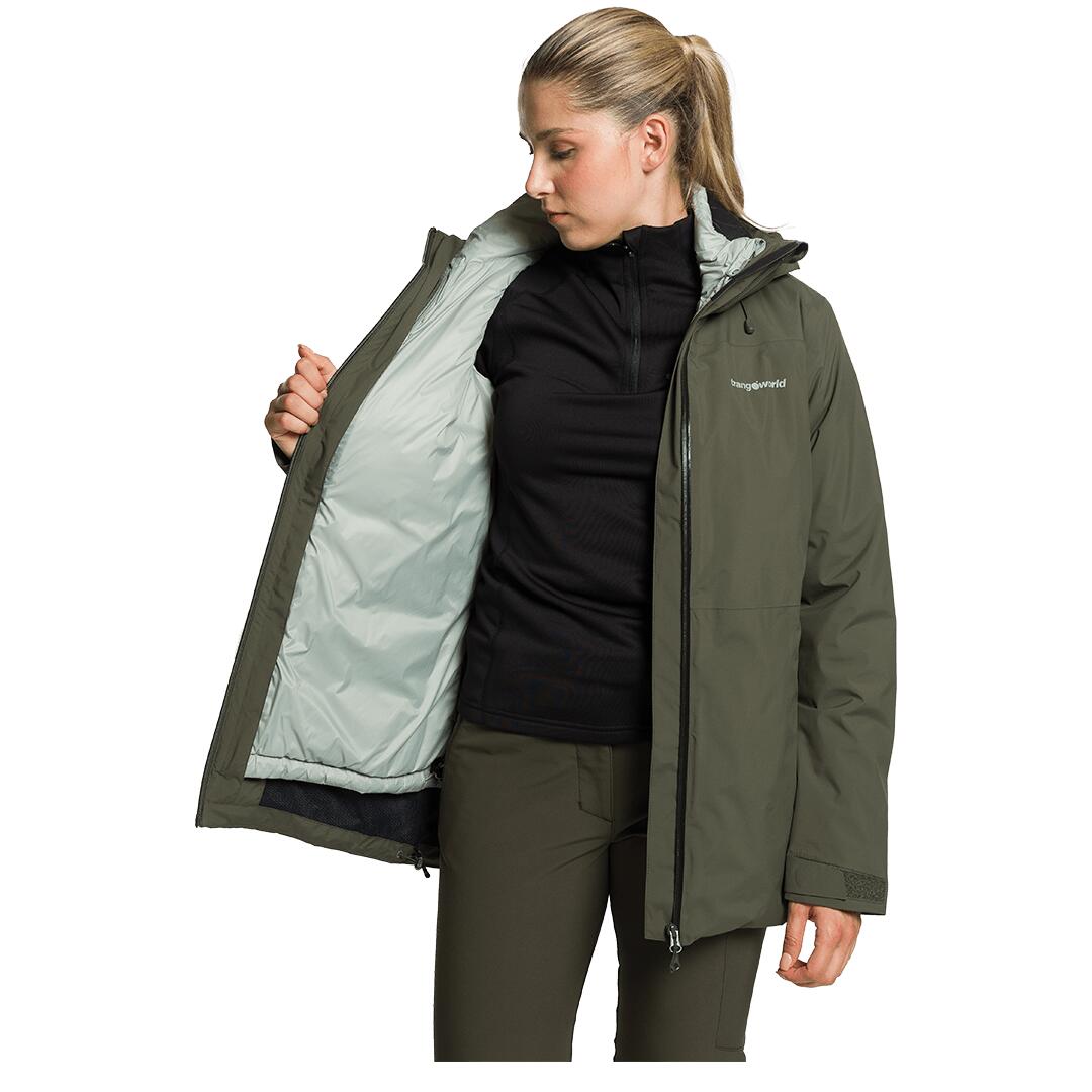 Chaqueta 3 en 1 para Mujer Trangoworld Lohra complet Verde/Negro Impermeable 7/7