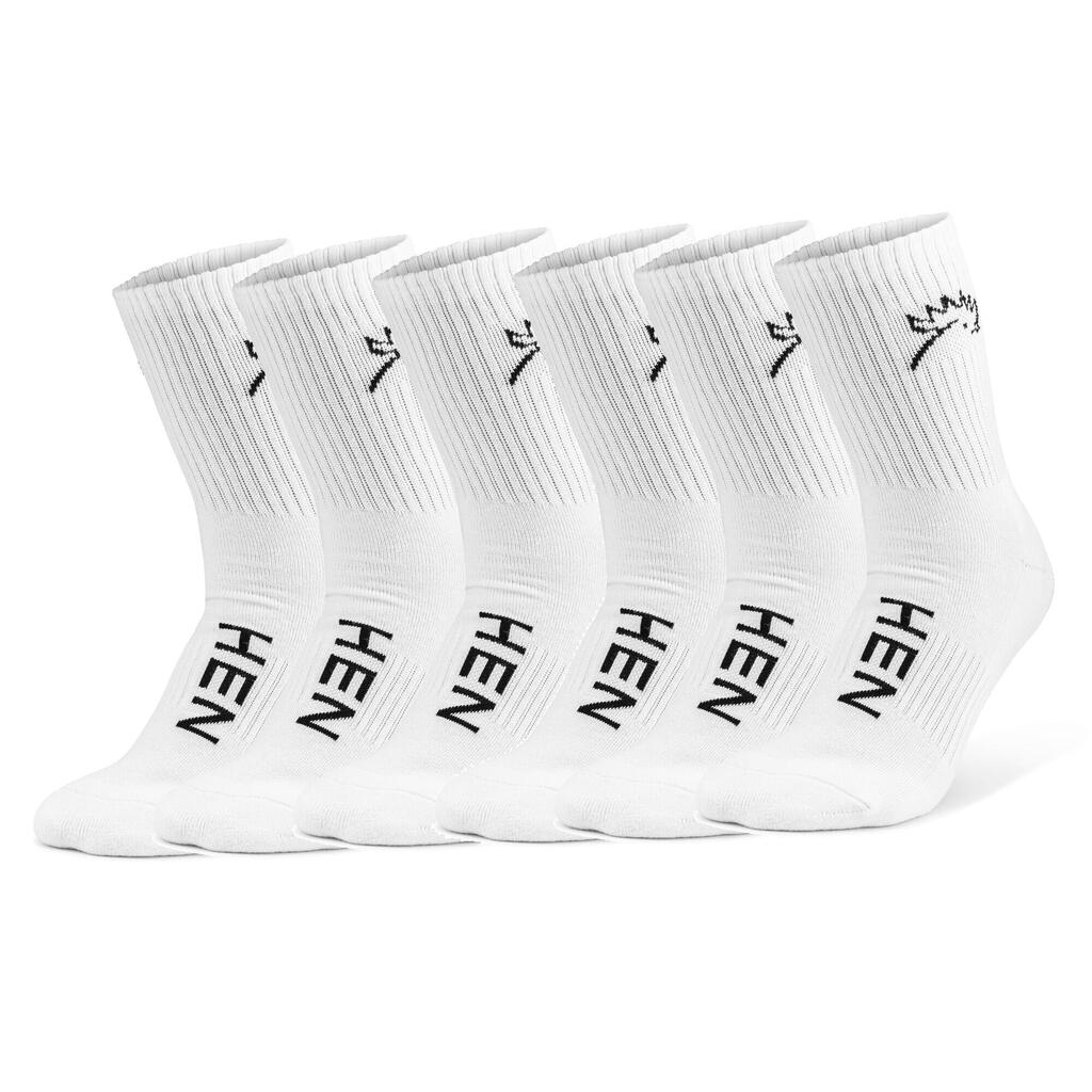 Everyday - Mid-Calf - Sports Socks - White - 6-Pack