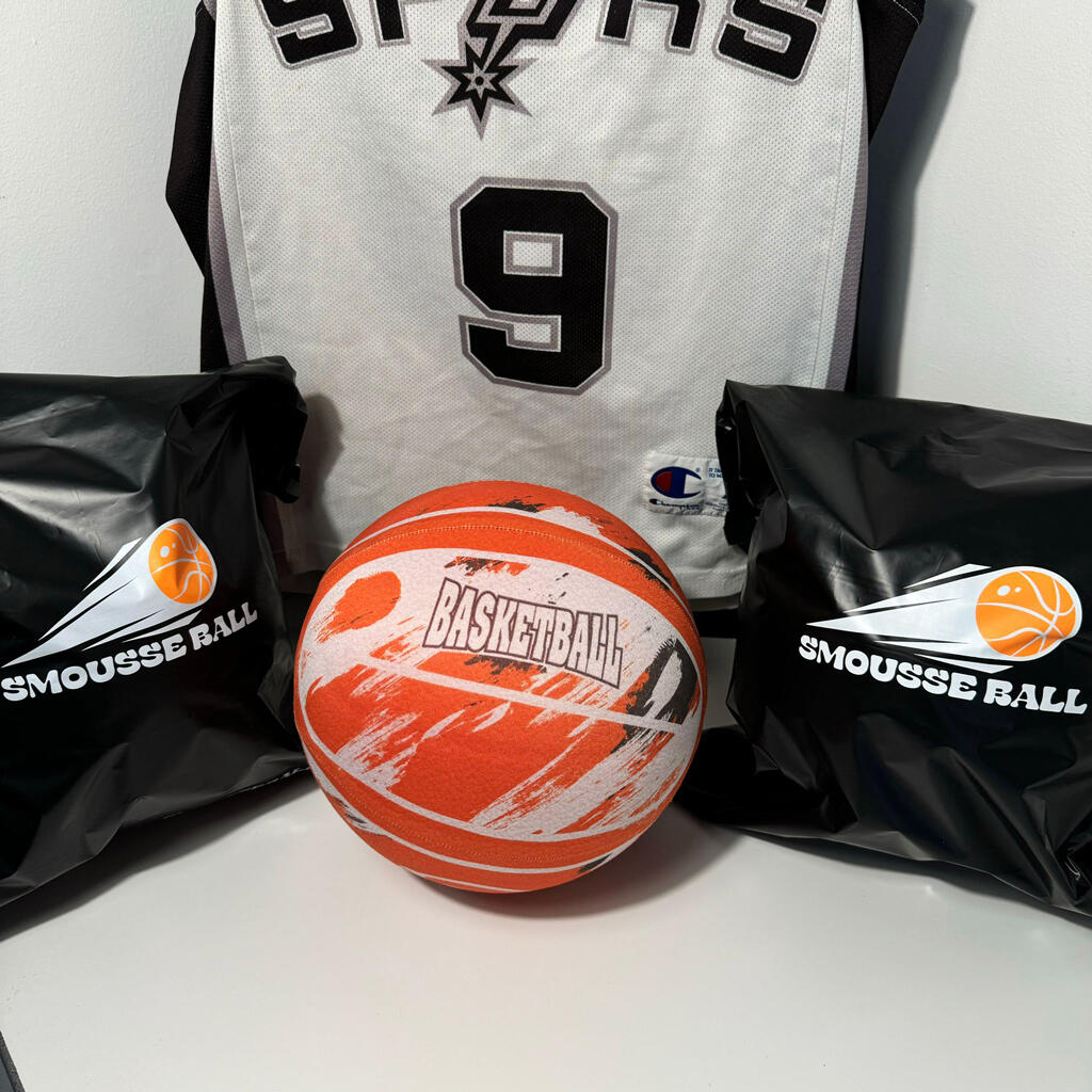 Smousse Ball, ballon de basket d’intérieur, silencieux et de taille officielle 5/8