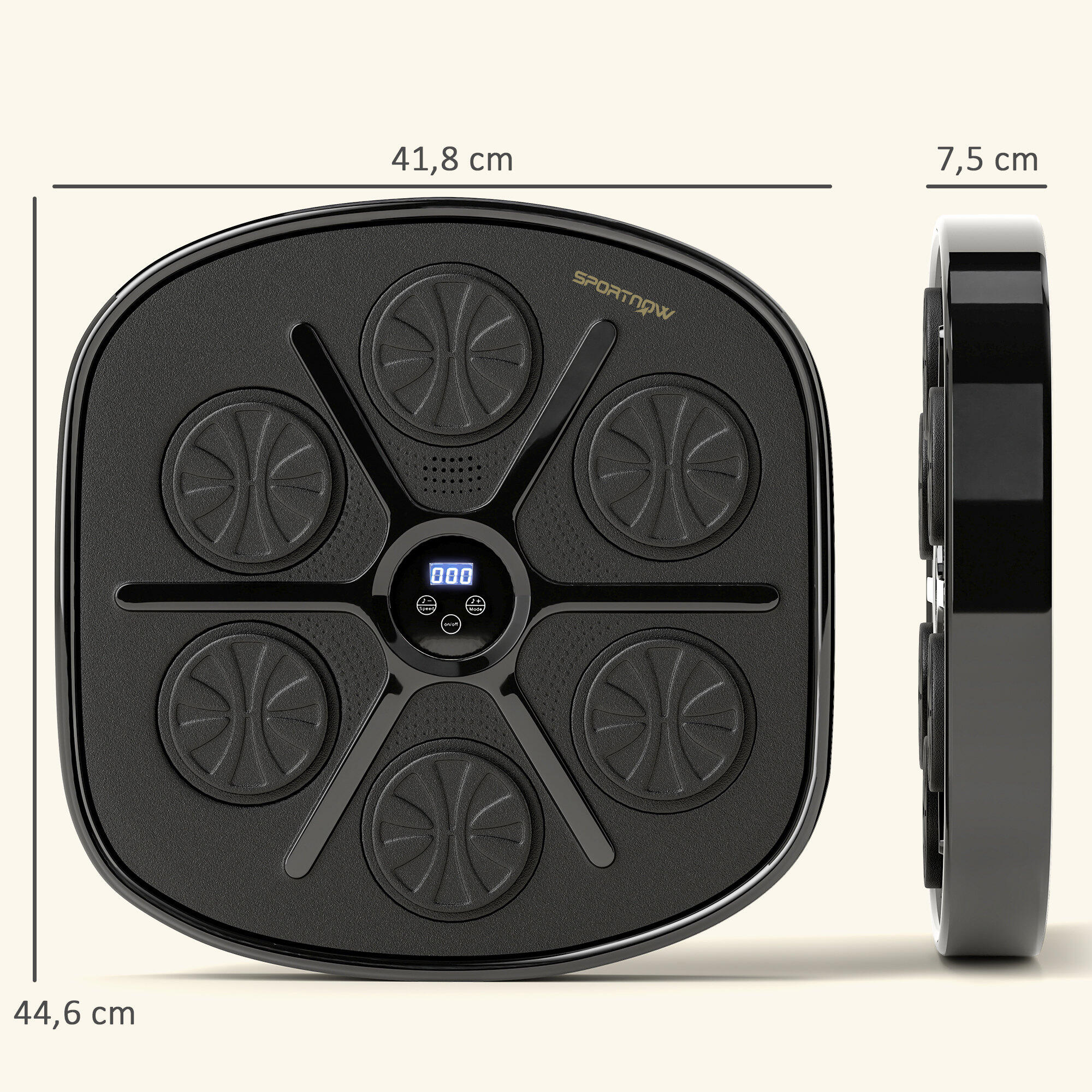 Máquina de Boxe Musical com 9 Modos de Velocidade Luvas e Conexão Bluetooth 3/5