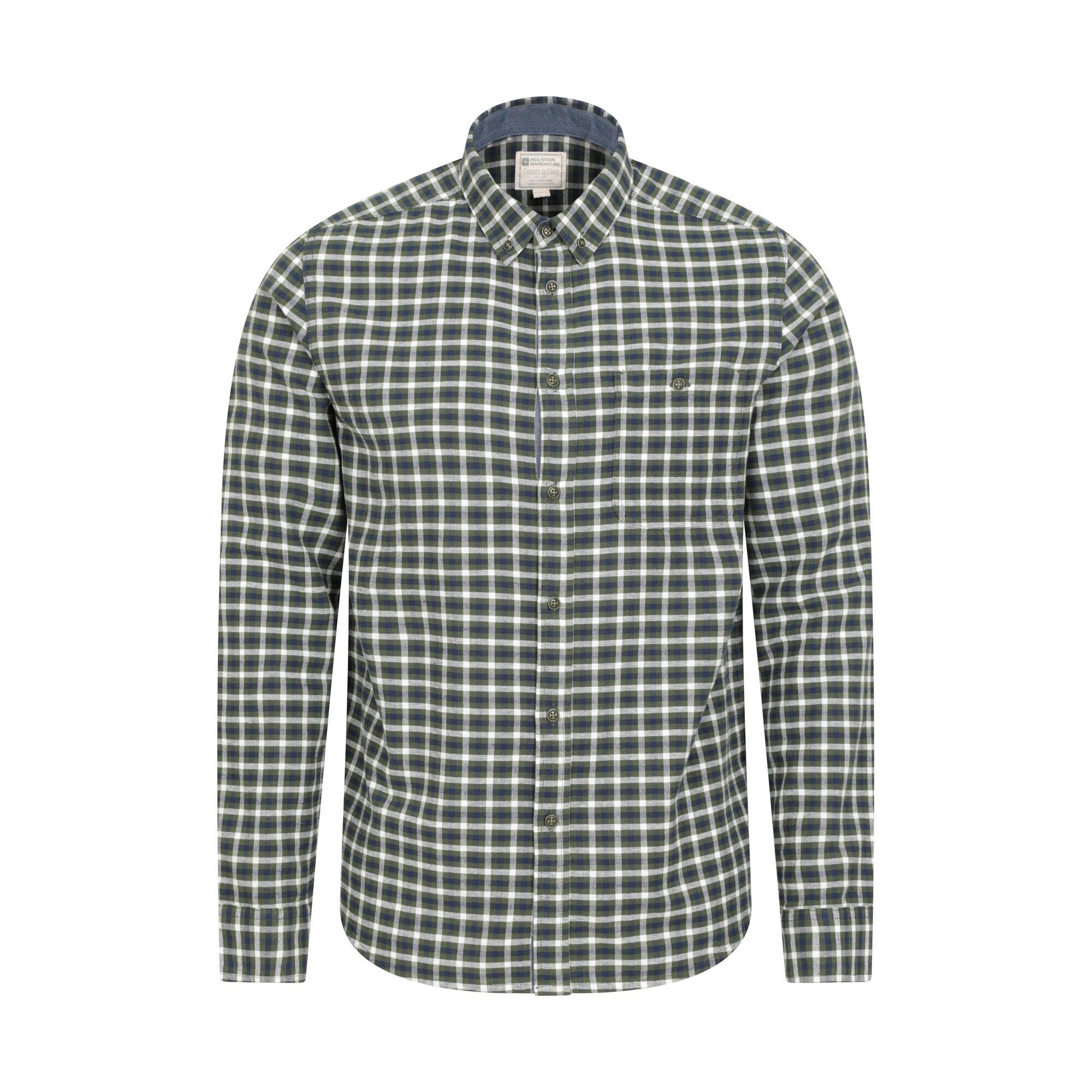 MOUNTAIN WAREHOUSE Mens Driftwood Checked Shirt (Khaki Green)