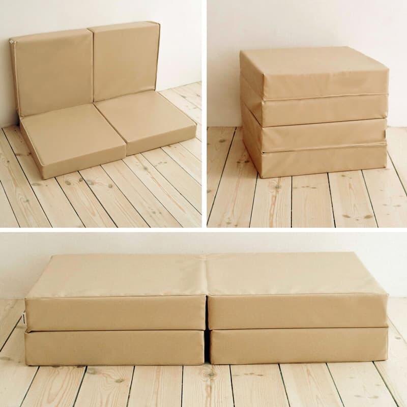 Materac gimnastyczny Kometa 100x100x10 (4cz) pomarańczowo-żółty 3/5