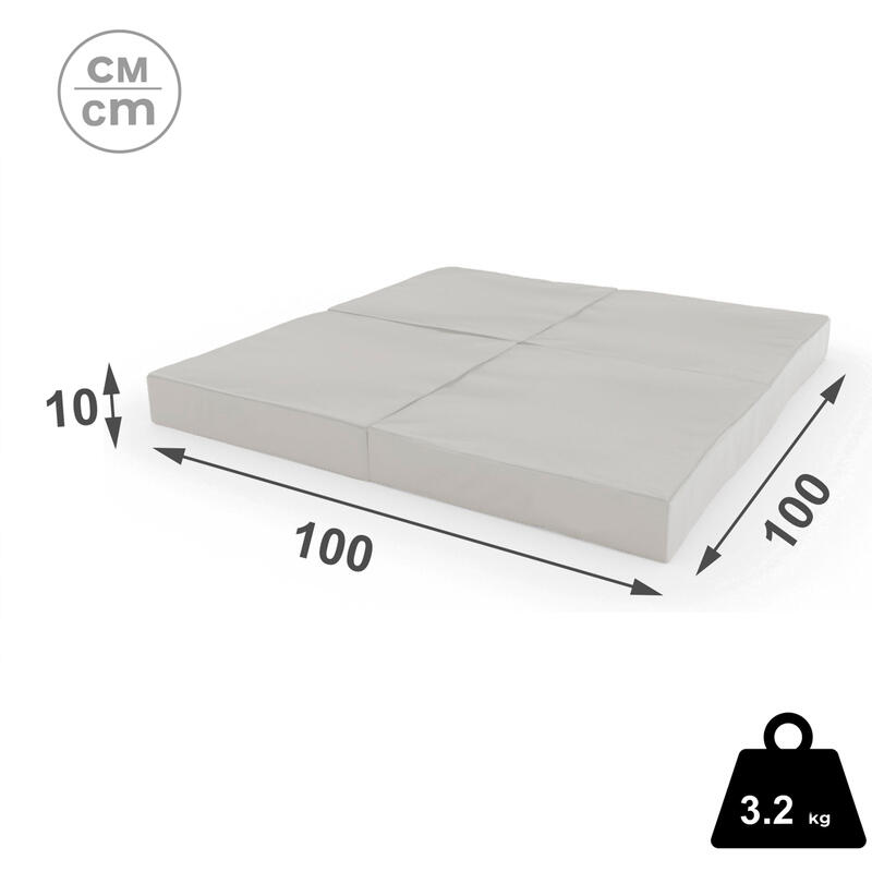 Copii Fitness Saltea Gimnastică Pliabilă 4 Secțiuni 100x100x10 cm Gri