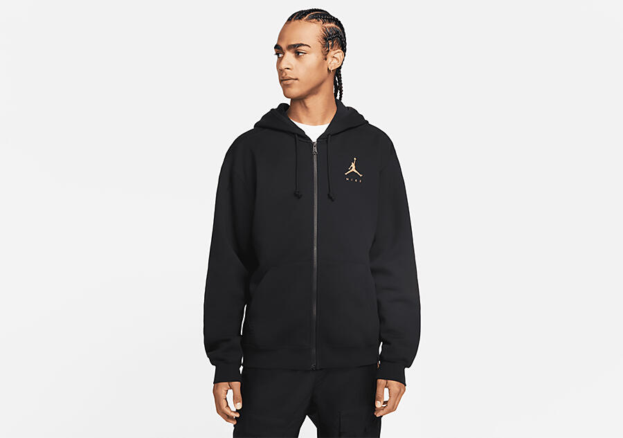 Bluza męska nike air jordan jumpman fleece full-zip hoodie black 2/2
