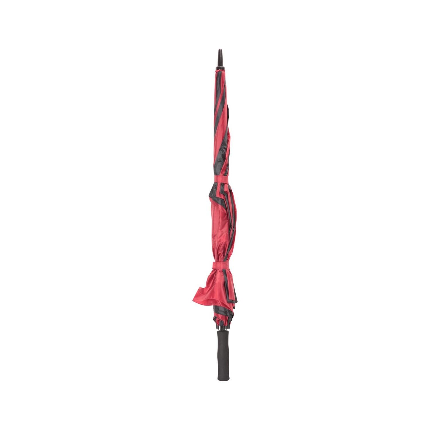 Golfschirm gestreift Damen und Herren Schwarz/Rot 3/4