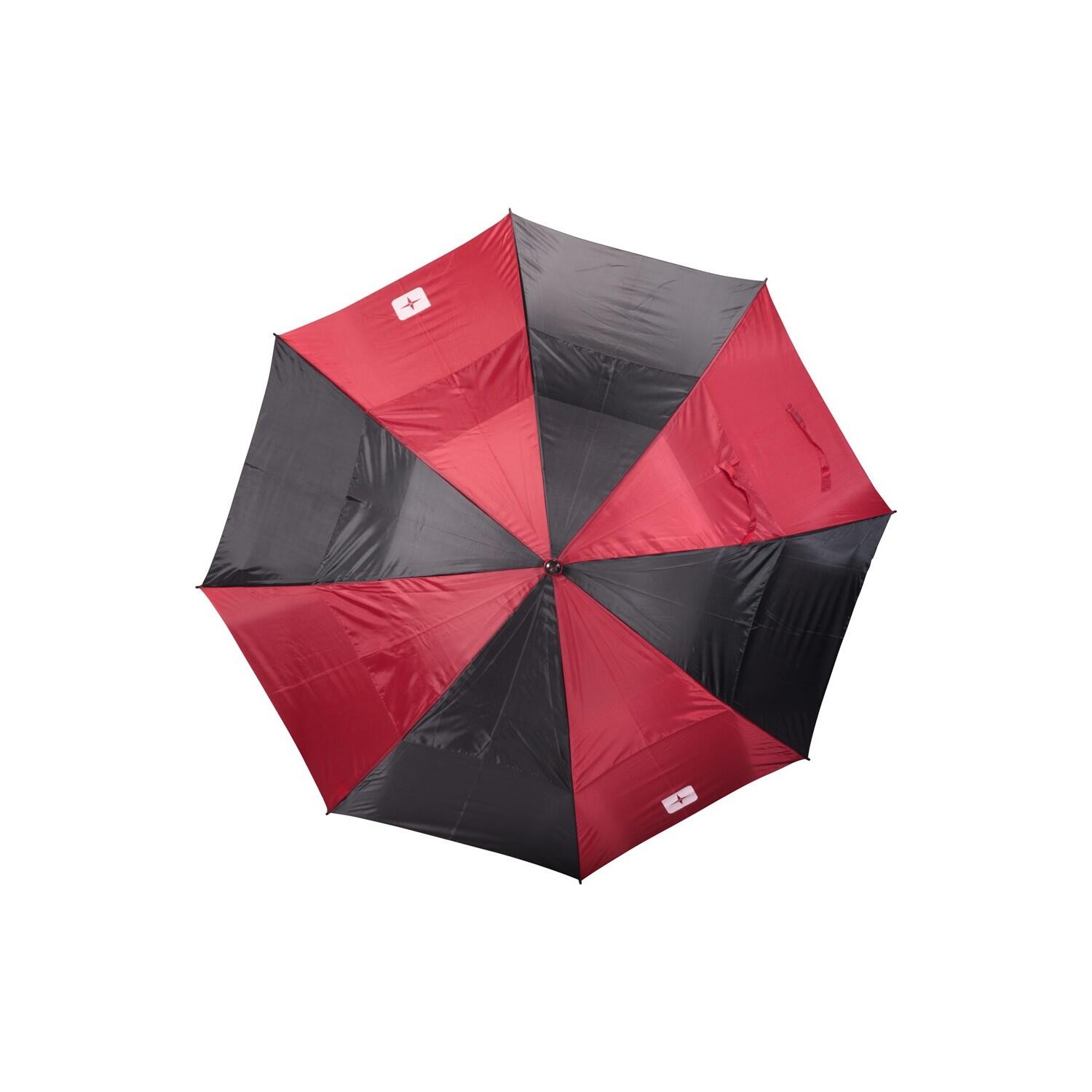 Golfschirm gestreift Damen und Herren Schwarz/Rot 2/4