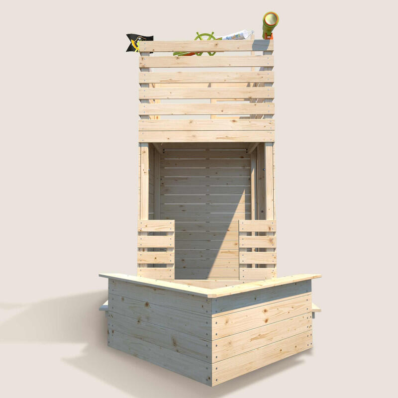 Cabane bateau en bois extérieur avec bac à sable PIRATE 3/5