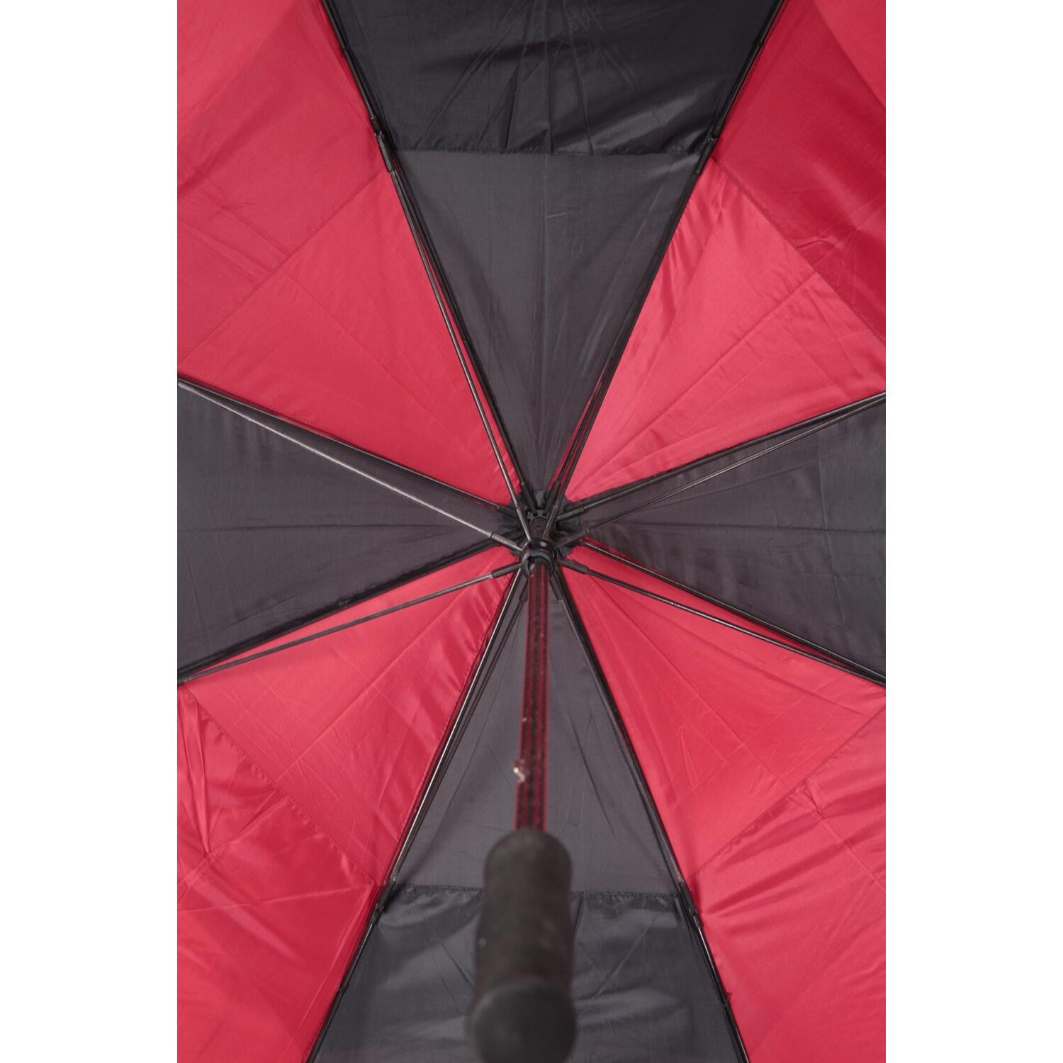 Golfschirm gestreift Damen und Herren Schwarz/Rot 4/4